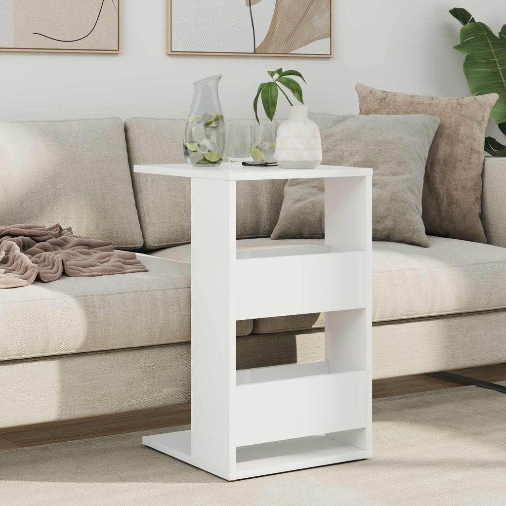 vidaXL Stolik boczny Biały 40 x 35 x 60,5 cm Materiał drewnopochodny