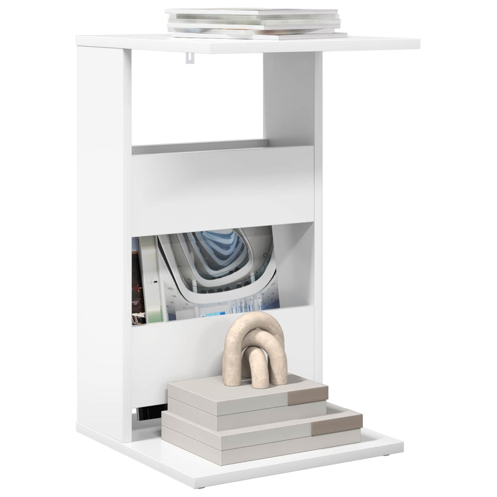 vidaXL Stolik boczny Biały 40 x 35 x 60,5 cm Materiał drewnopochodny