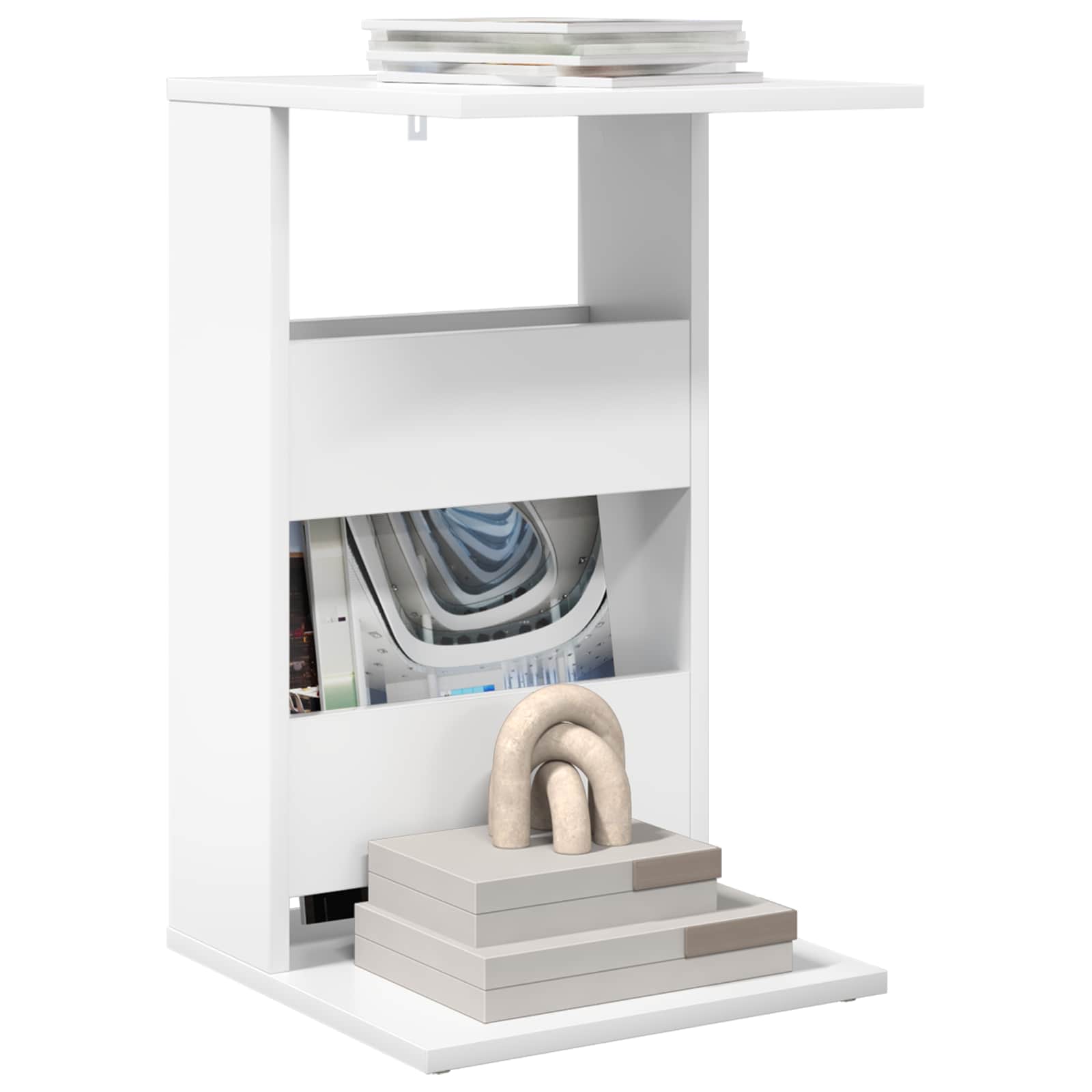 vidaXL Stolik boczny Biały 40 x 35 x 60,5 cm Materiał drewnopochodny