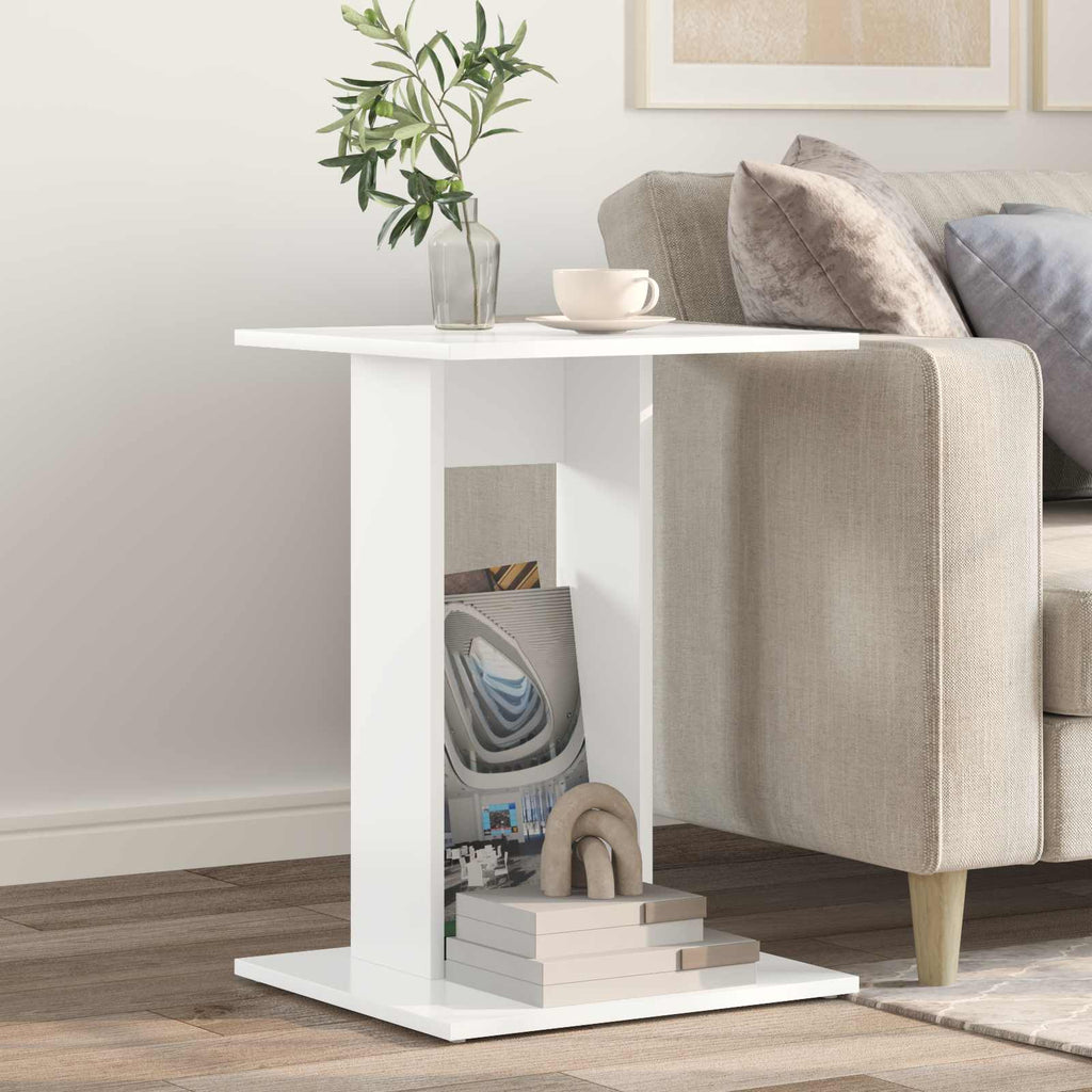 vidaXL Stolik boczny Biały 45 x 40 x 62,5 cm Materiał drewnopochodny