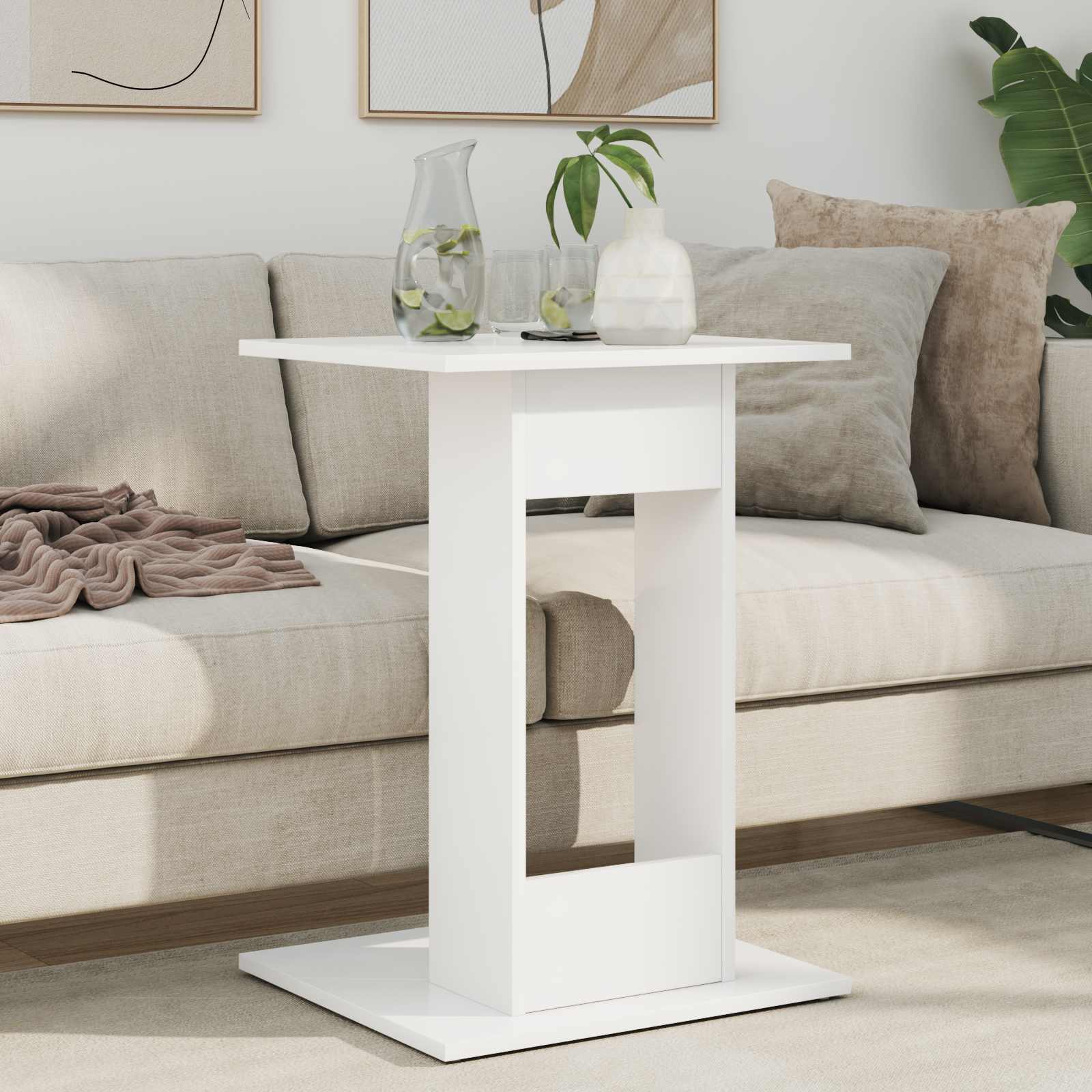 vidaXL Stolik boczny Biały 45 x 40 x 62,5 cm Materiał drewnopochodny