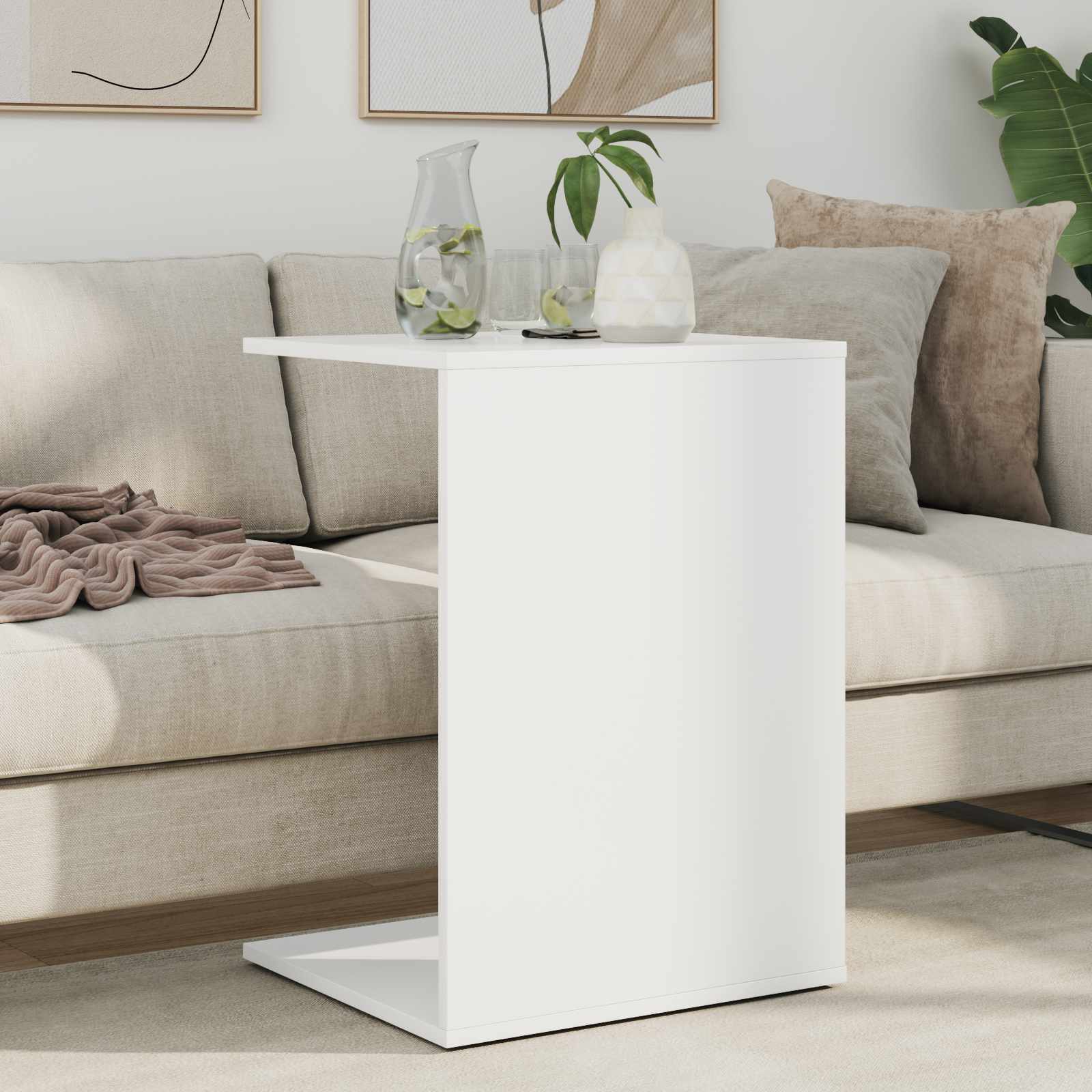 vidaXL Stolik boczny Biały 45 x 40 x 62,5 cm Materiał drewnopochodny