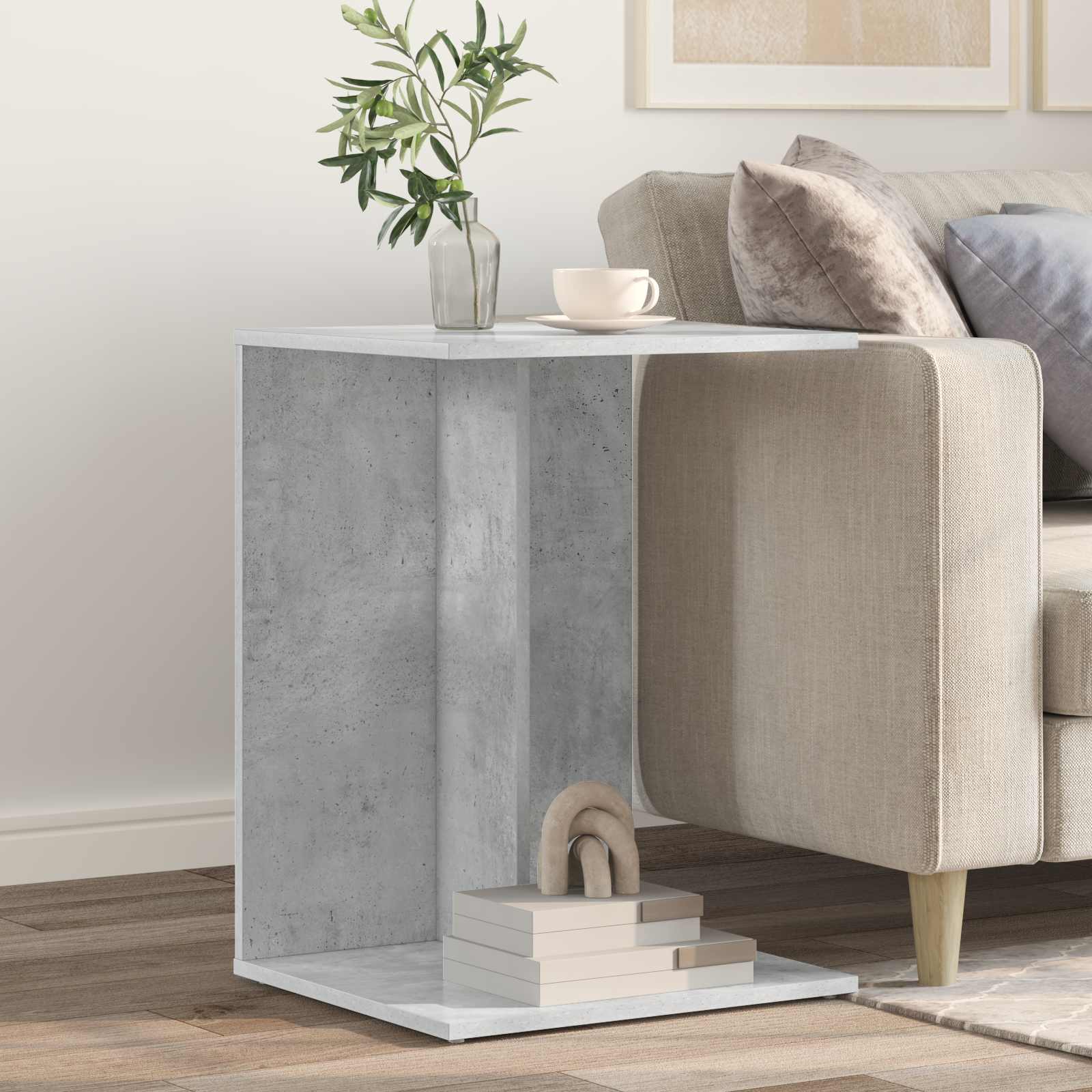 vidaXL Stolik boczny Betonowy szary 45 x 40 x 62,5 cm