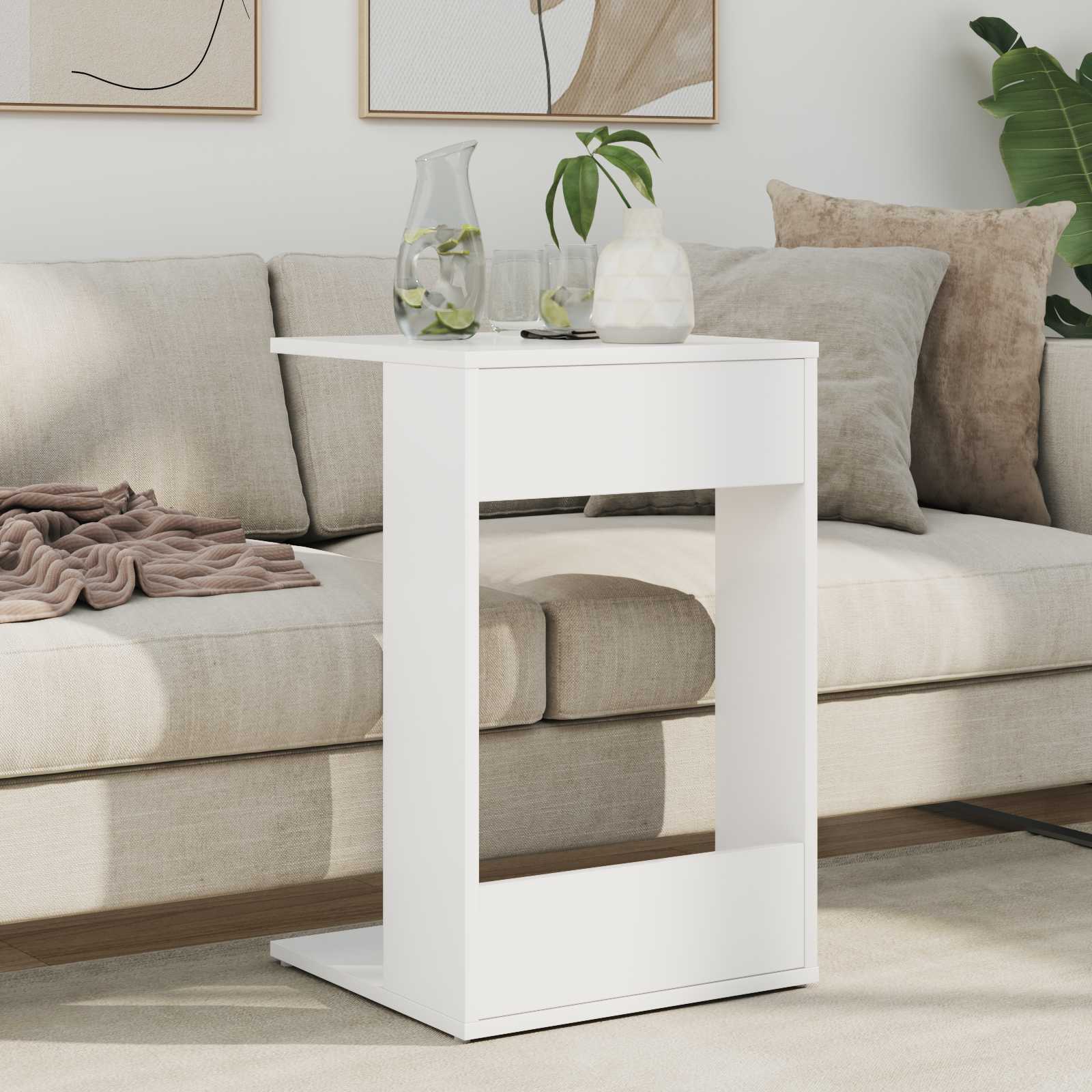 vidaXL Stolik boczny Biały 40 x 38 x 62,5 cm Materiał drewnopochodny