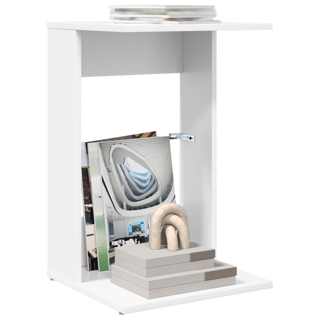 vidaXL Stolik boczny Biały 40 x 38 x 62,5 cm Materiał drewnopochodny