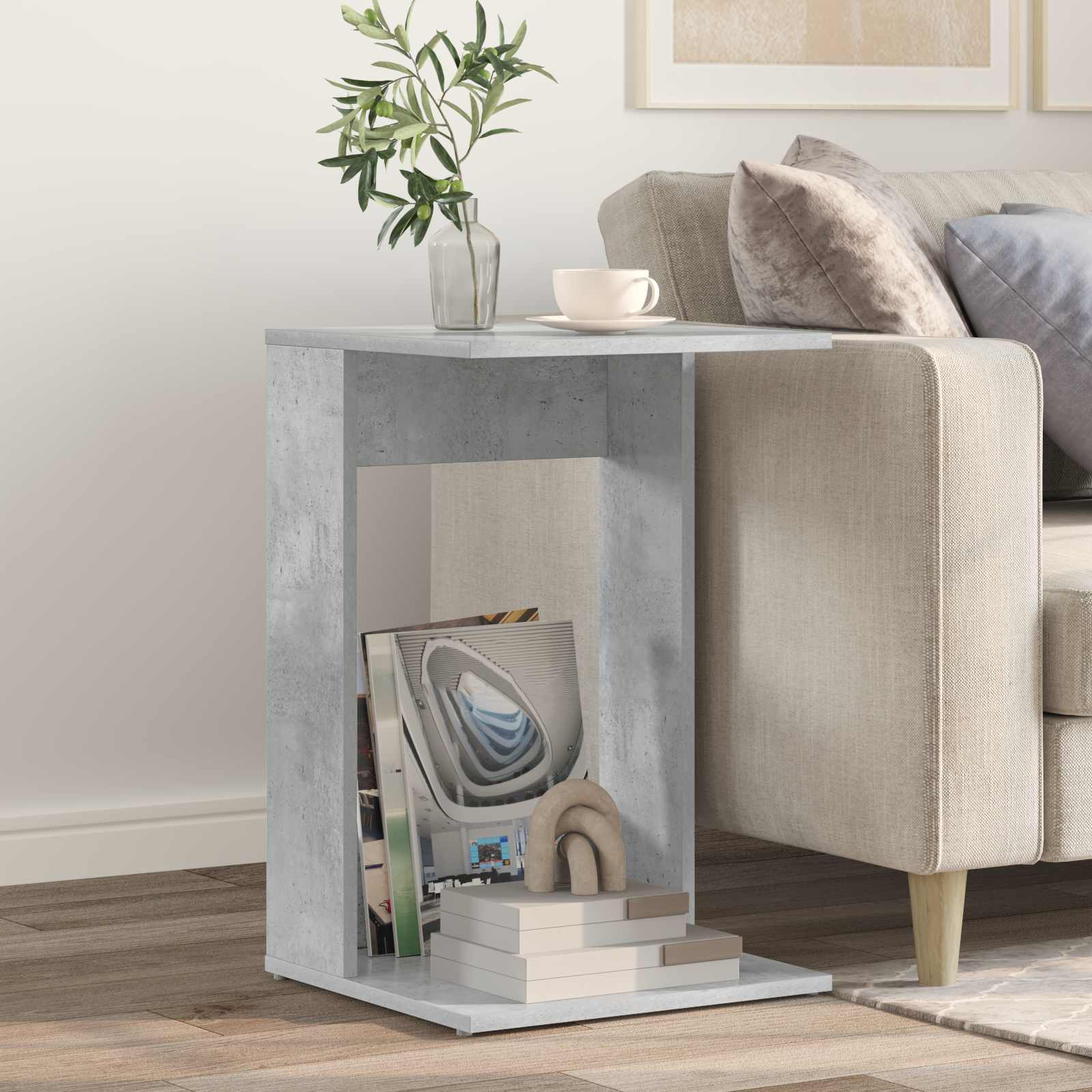 vidaXL Stolik boczny Betonowy szary 40 x 38 x 62,5 cm