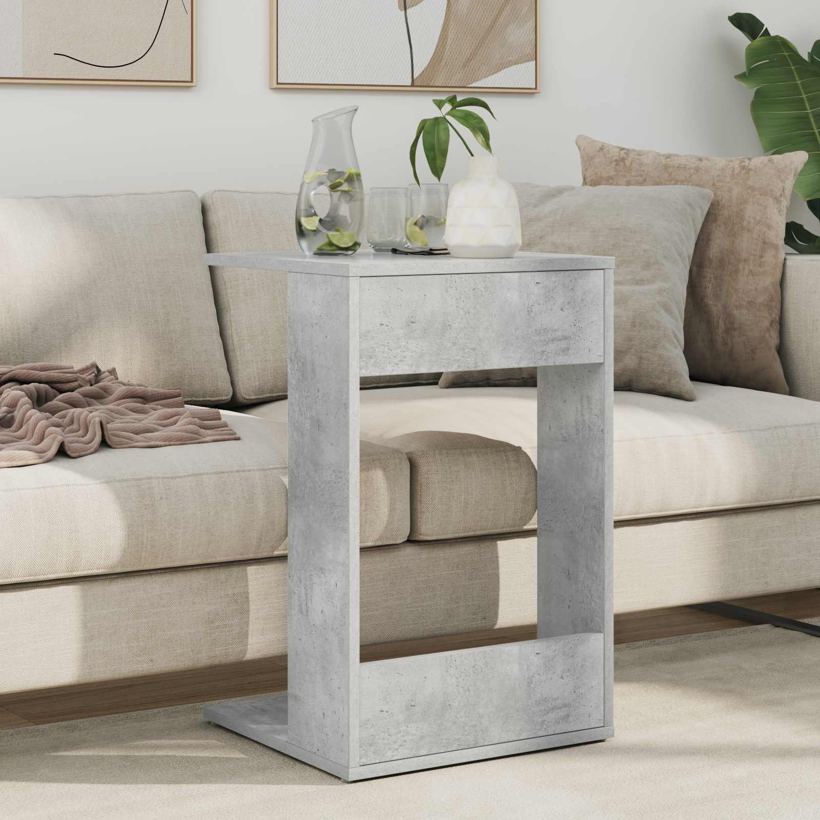vidaXL Stolik boczny Betonowy szary 40 x 38 x 62,5 cm