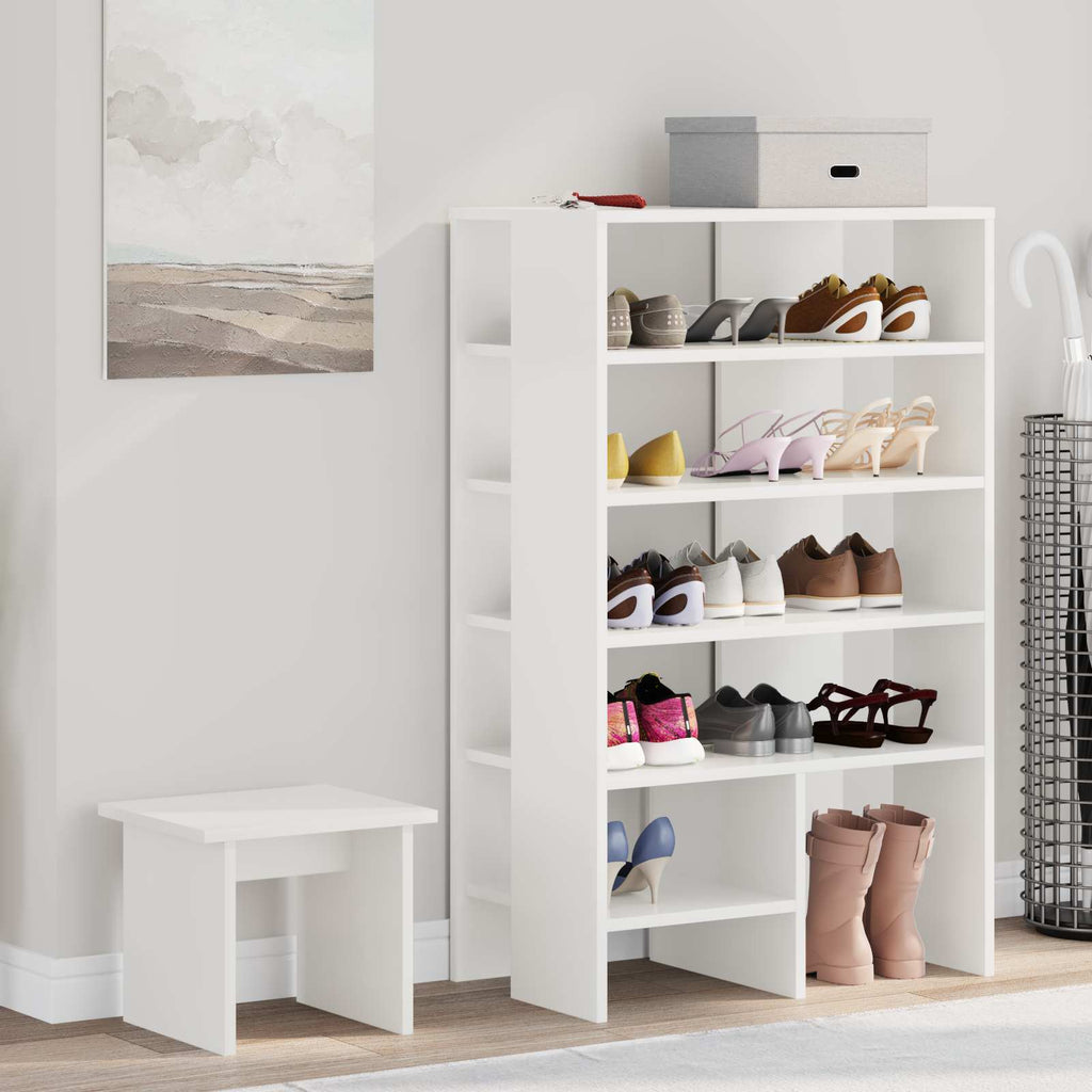 vidaXL Szafka na buty z półką 2 pcs Biały Materiał drewnopochodny