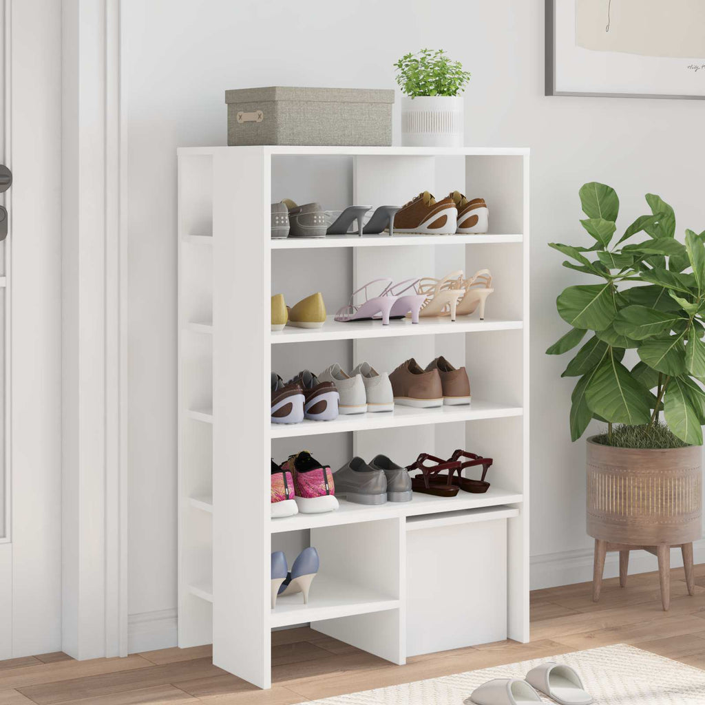 vidaXL Szafka na buty z półką 2 pcs Biały Materiał drewnopochodny