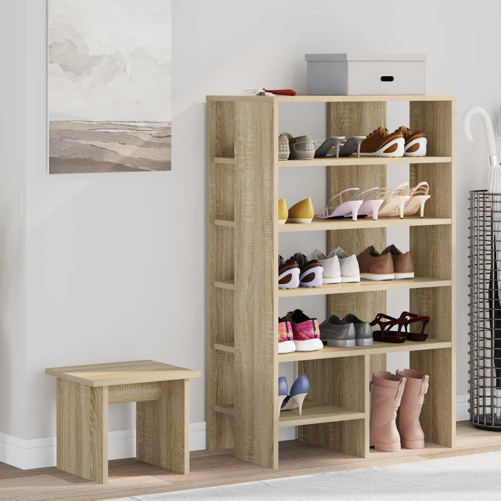 vidaXL Szafka na buty z półką 2 pcs Dąb Sonoma Materiał drewnopochodny