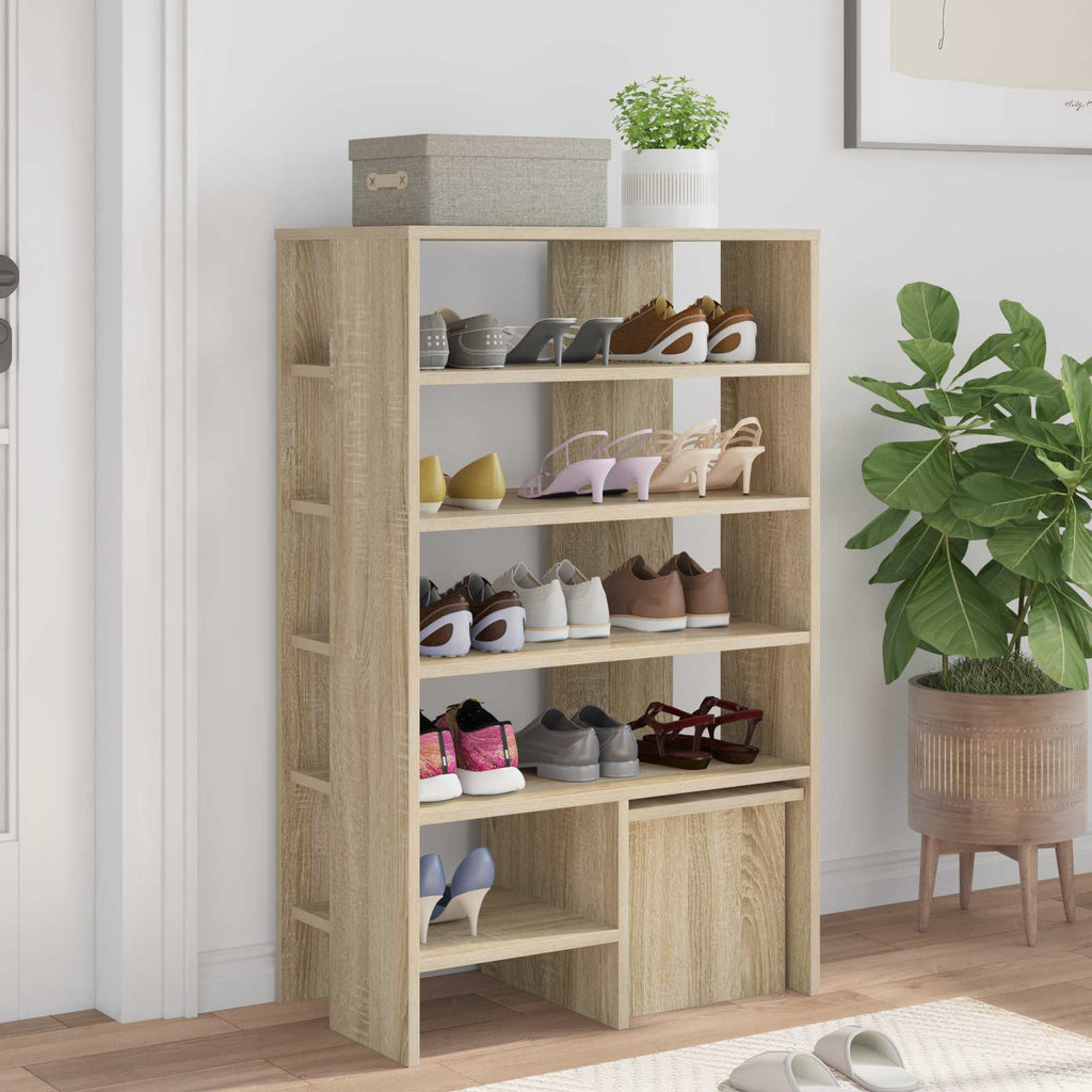 vidaXL Szafka na buty z półką 2 pcs Dąb Sonoma Materiał drewnopochodny