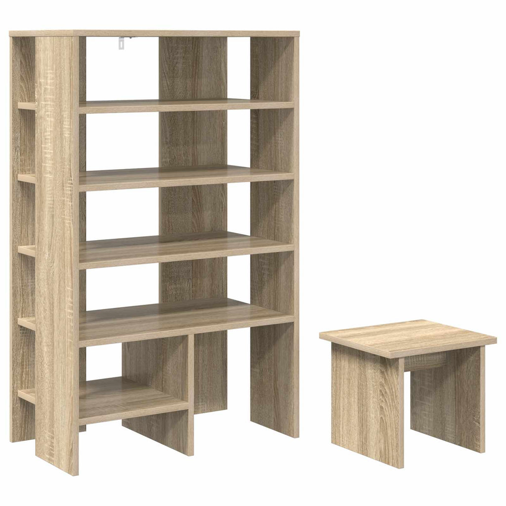 vidaXL Szafka na buty z półką 2 pcs Dąb Sonoma Materiał drewnopochodny