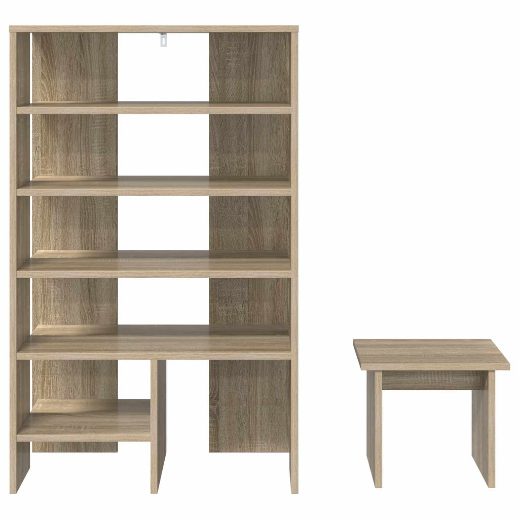 vidaXL Szafka na buty z półką 2 pcs Dąb Sonoma Materiał drewnopochodny