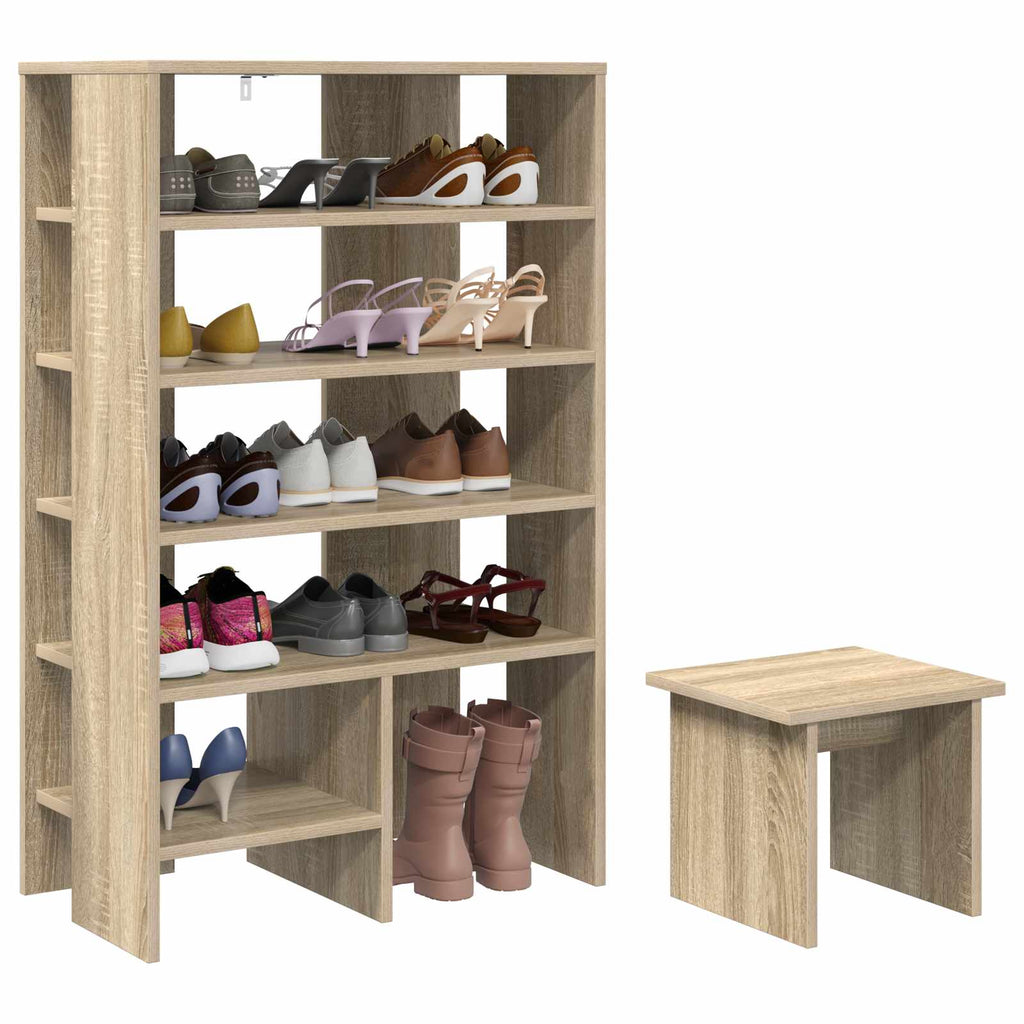 vidaXL Szafka na buty z półką 2 pcs Dąb Sonoma Materiał drewnopochodny