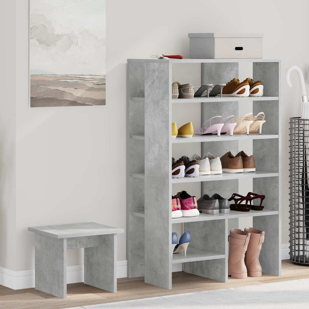 vidaXL Szafka na buty 2 pcs Betonowy szary Materiał drewnopochodny