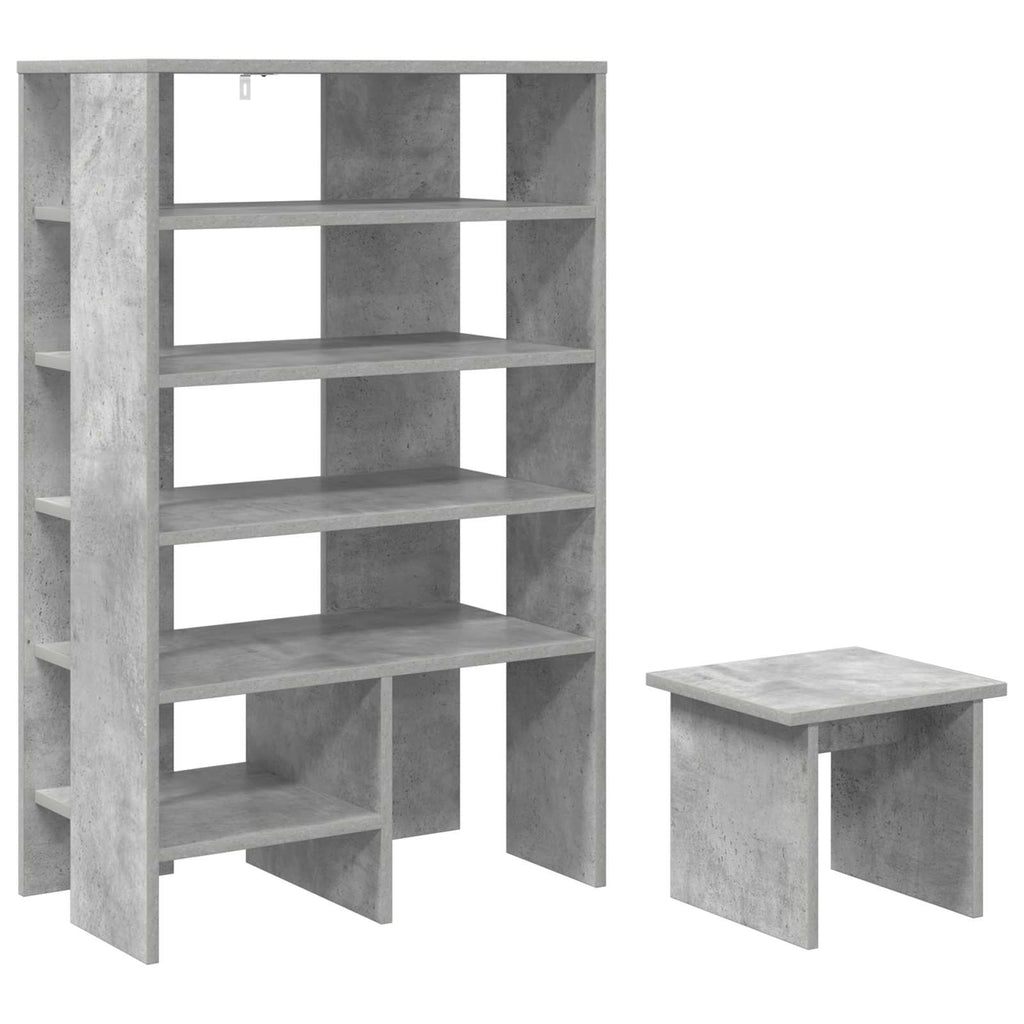 vidaXL Szafka na buty 2 pcs Betonowy szary Materiał drewnopochodny