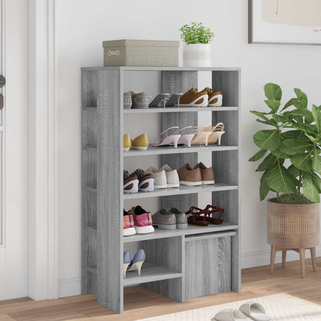 vidaXL Szafka na buty 2 pcs Szary Sonoma Materiał drewnopochodny