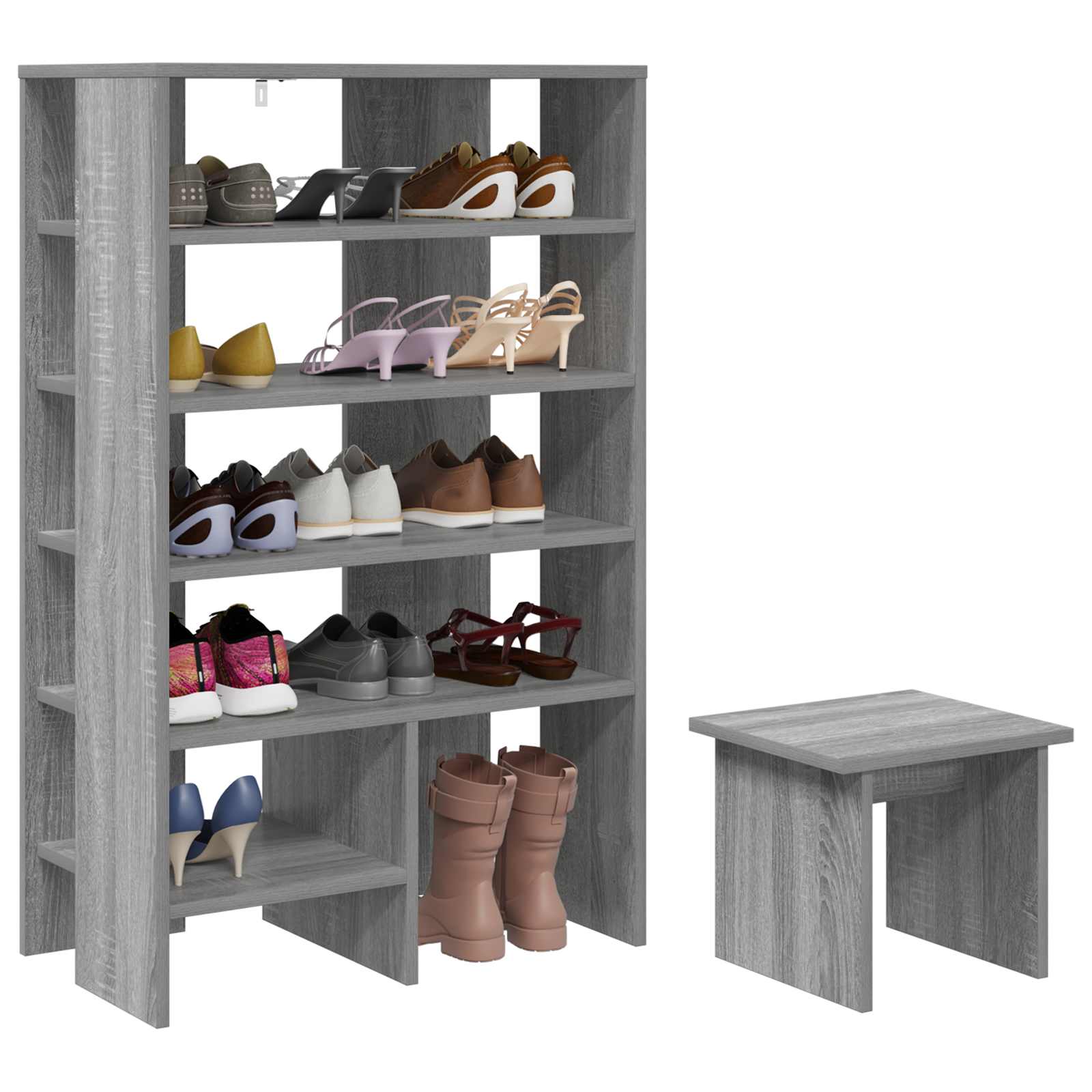 vidaXL Szafka na buty 2 pcs Szary Sonoma Materiał drewnopochodny