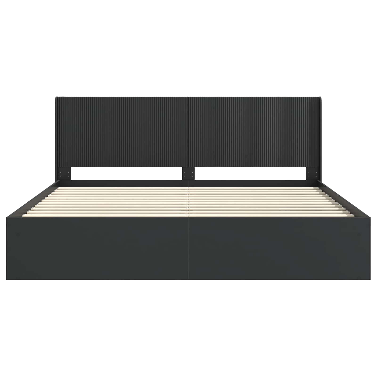 vidaXL Stelaż łóżka z przechowywaniem i zagłówkiem Czarny 200 x 200 cm
