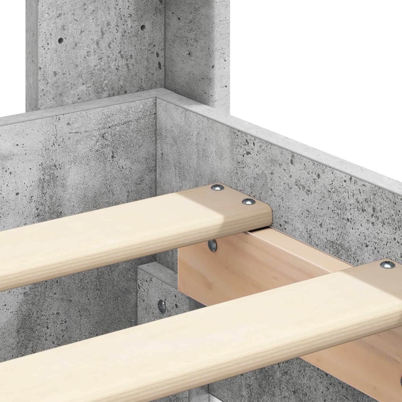 vidaXL Stelaż łóżka z przechowywaniem i zagłówkiem Betonowy szary