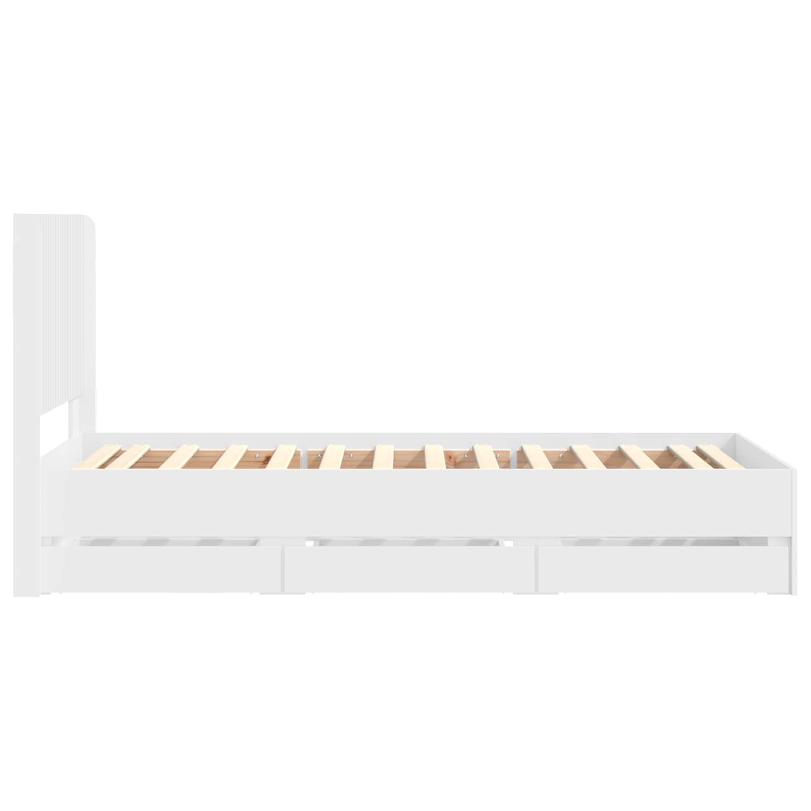 vidaXL Stelaż łóżka z przechowywaniem i zagłówkiem Biały 100 x 200 cm