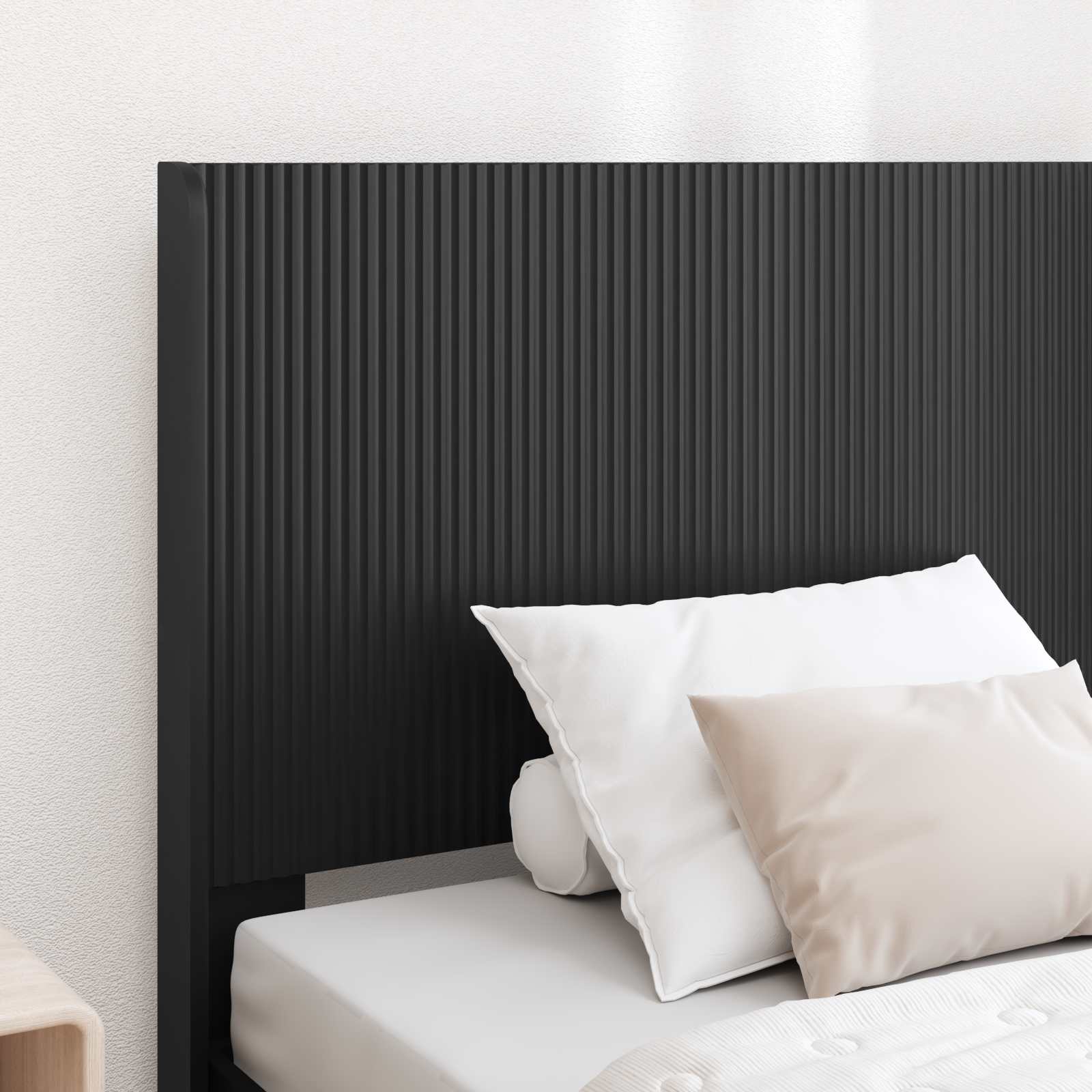 vidaXL Stelaż łóżka z przechowywaniem i zagłówkiem Czarny 100 x 200 cm