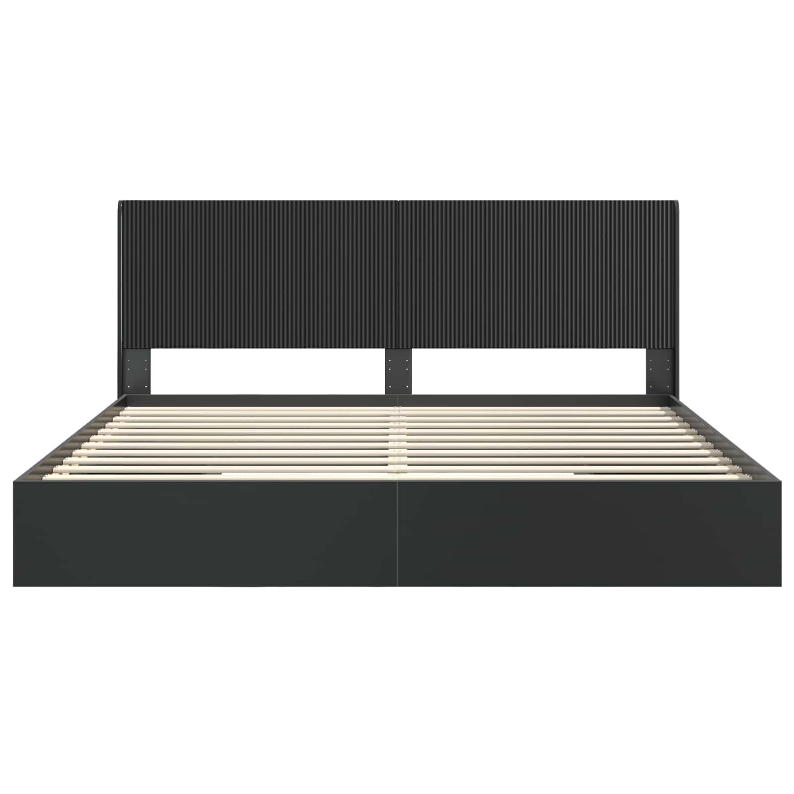 vidaXL Stelaż łóżka z przechowywaniem i zagłówkiem Czarny 200 x 200 cm