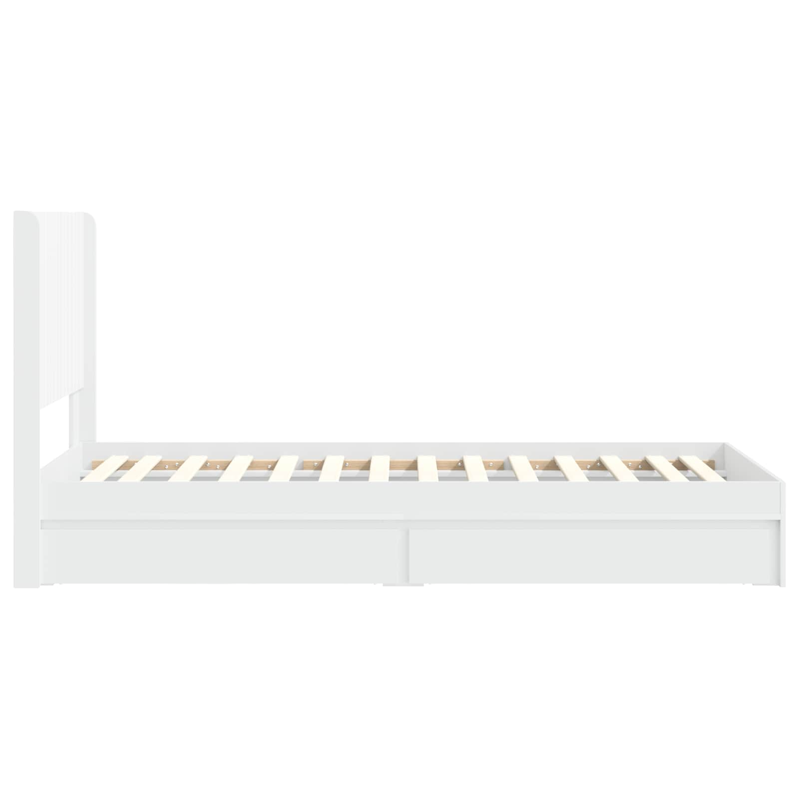 vidaXL Stelaż łóżka z przechowywaniem i zagłówkiem Biały 75 x 190 cm