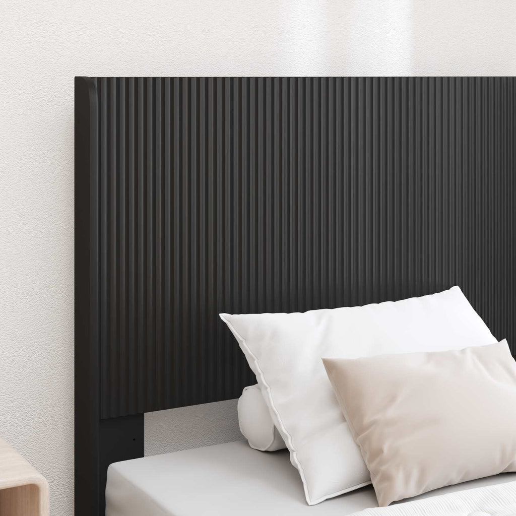 vidaXL Stelaż łóżka z przechowywaniem i zagłówkiem Czarny 75 x 190 cm
