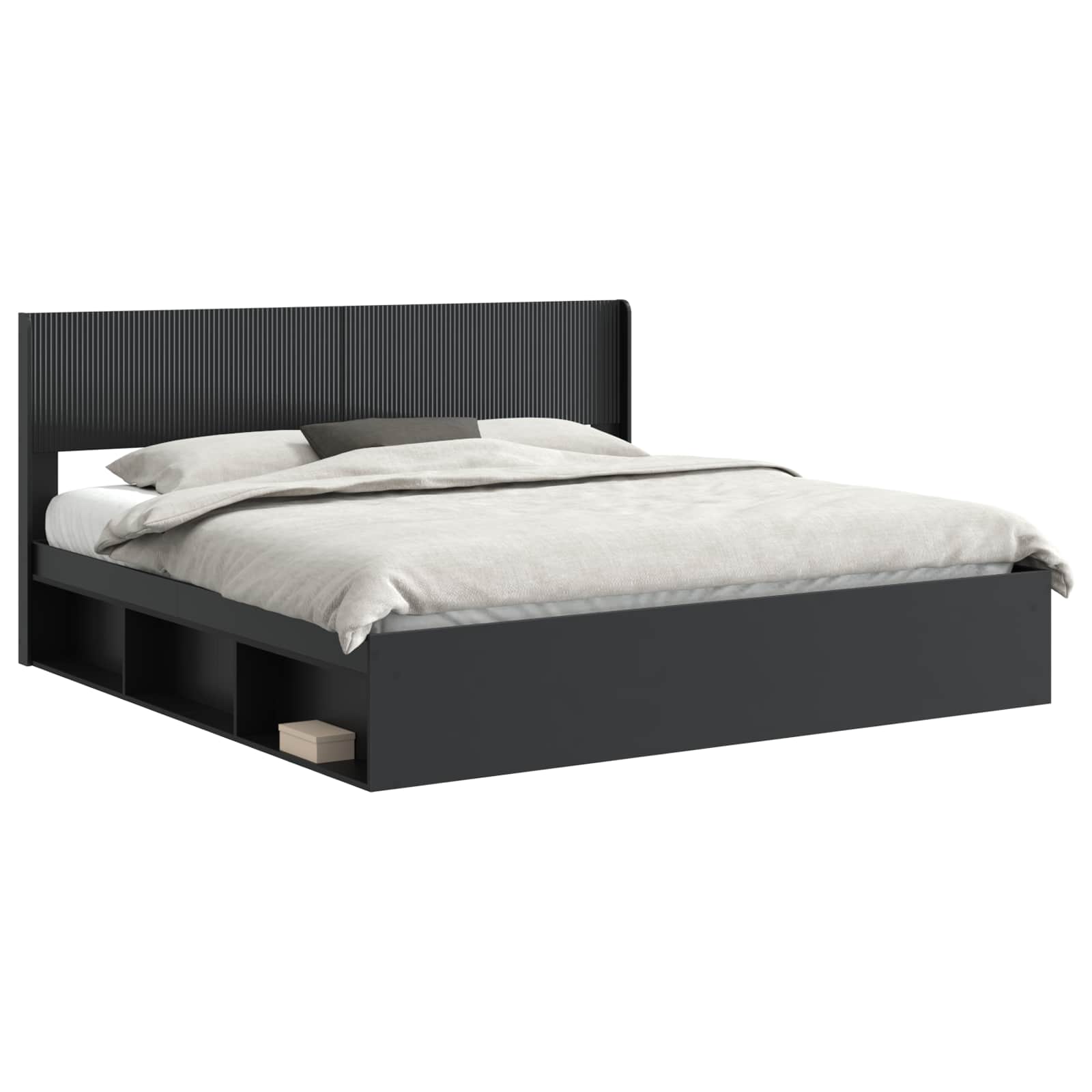vidaXL Stelaż łóżka z przechowywaniem i zagłówkiem 3 pcs