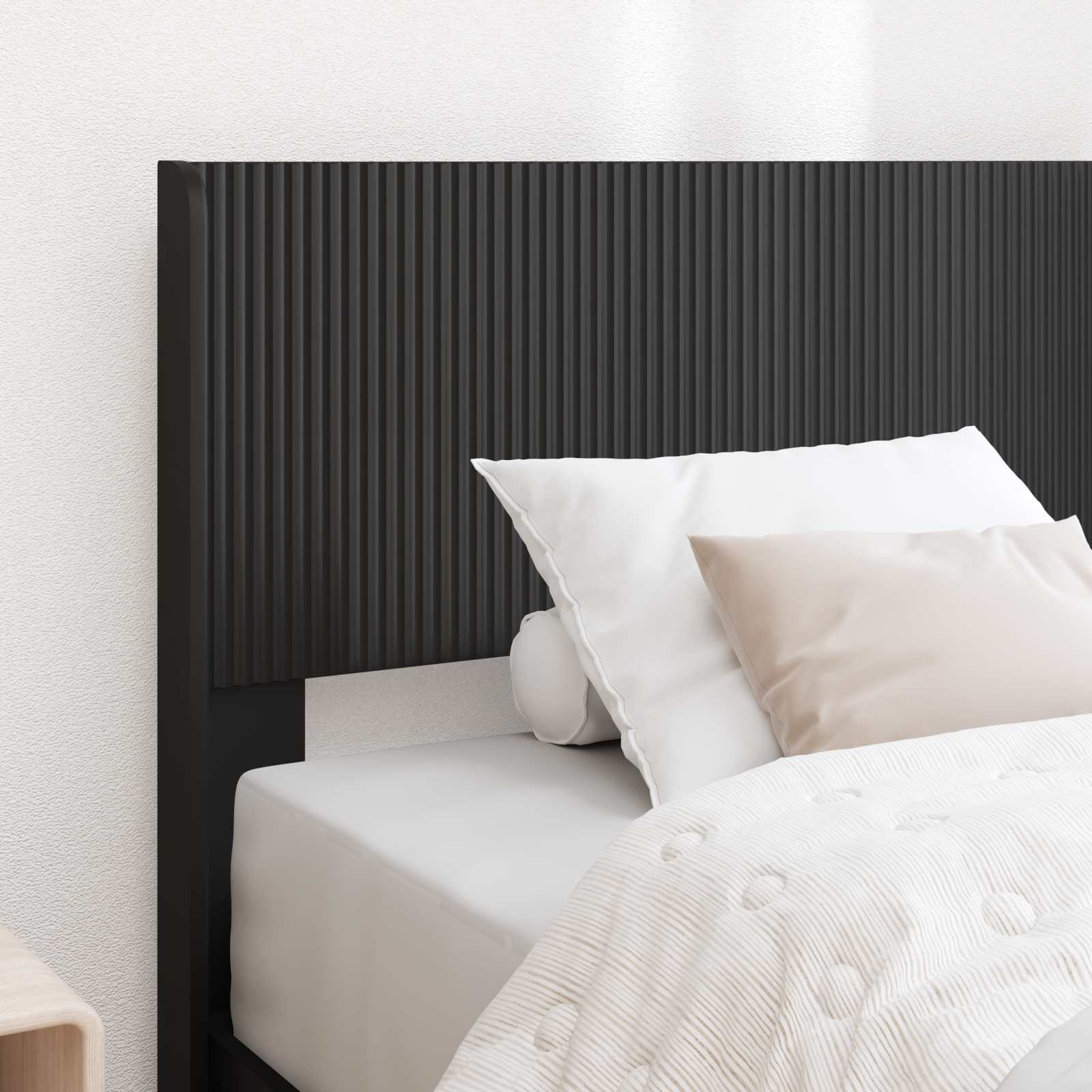 vidaXL Stelaż łóżka z przechowywaniem i zagłówkiem Czarny 100 x 200 cm