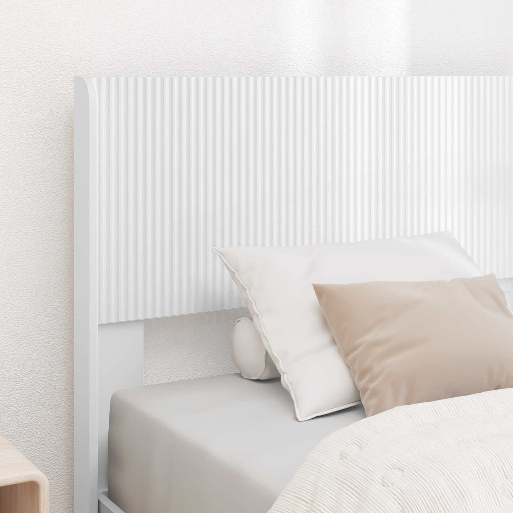 vidaXL Stelaż łóżka z przechowywaniem i zagłówkiem Biały 90 x 200 cm