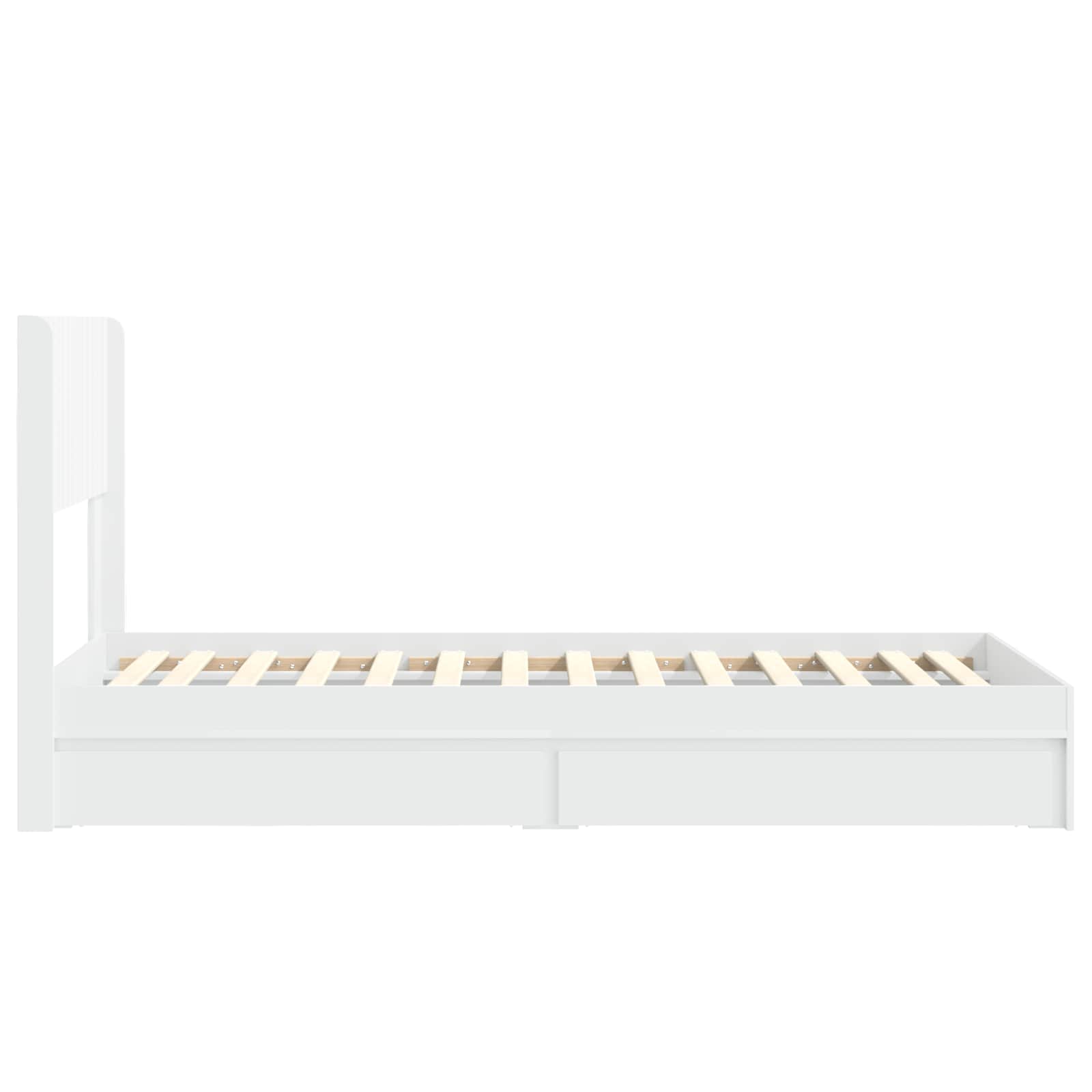 vidaXL Stelaż łóżka z przechowywaniem i zagłówkiem Biały 90 x 200 cm