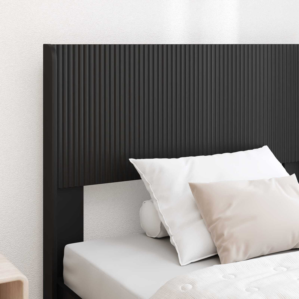vidaXL Stelaż łóżka z przechowywaniem i zagłówkiem Czarny 75 x 190 cm