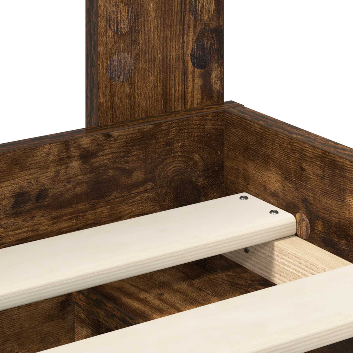 vidaXL Ramka łóżka Dąb wędzony 150 x 200 cm Lite drewno sosnowe