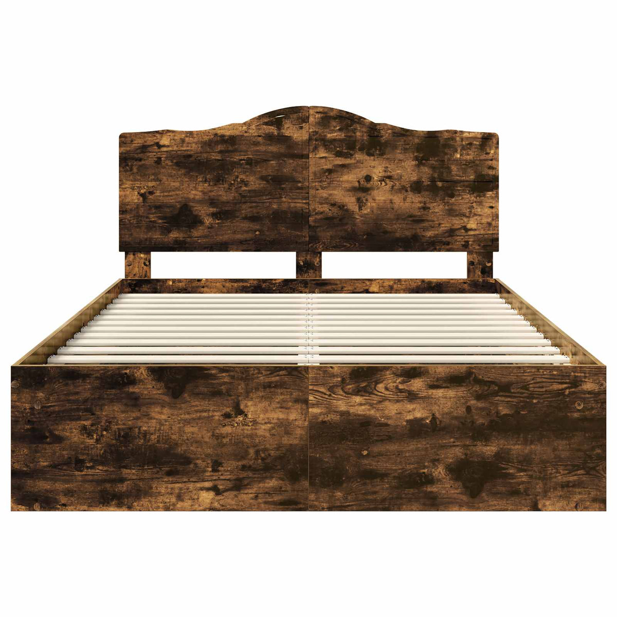 vidaXL Ramka łóżka Dąb wędzony 150 x 200 cm Lite drewno sosnowe