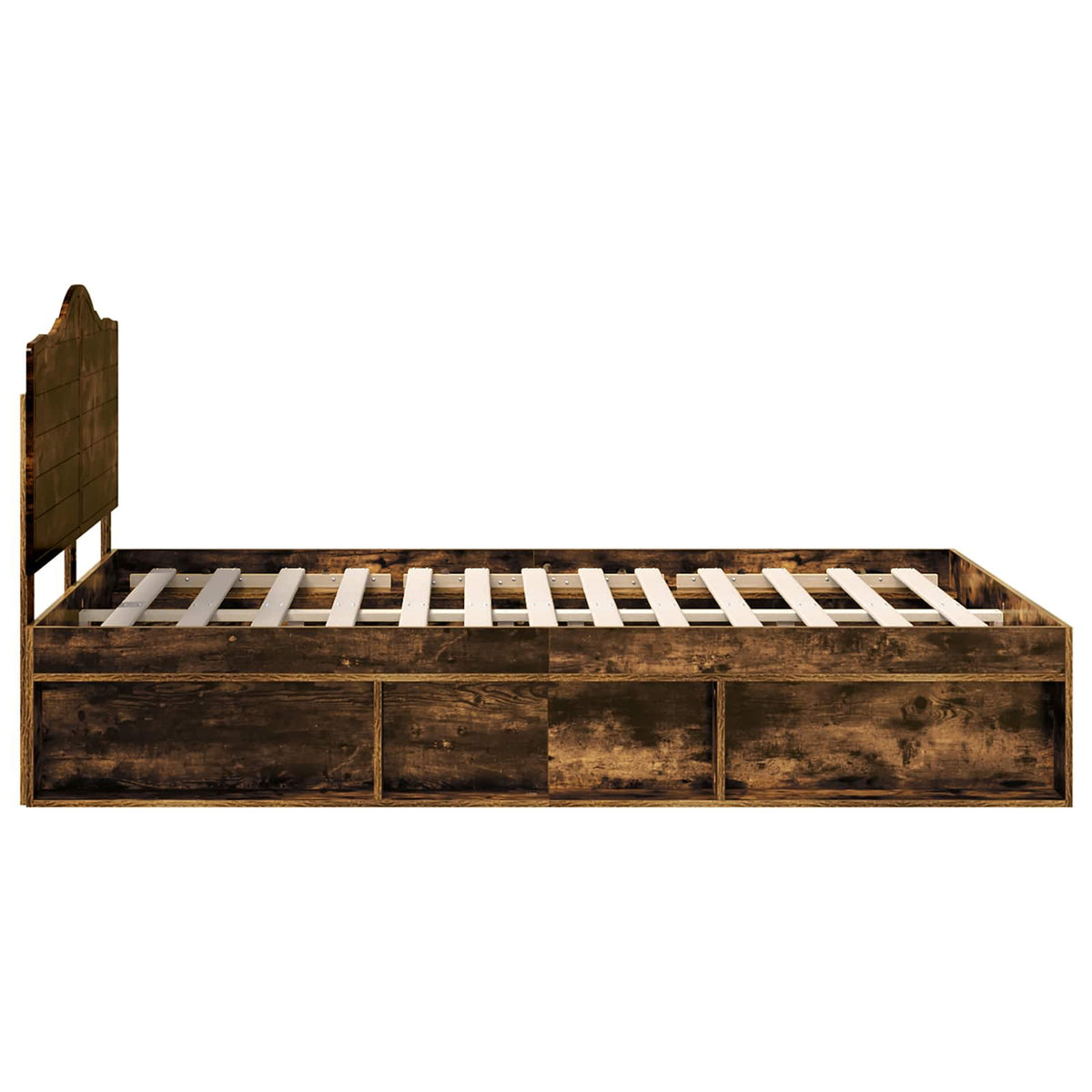 vidaXL Ramka łóżka Dąb wędzony 150 x 200 cm Lite drewno sosnowe