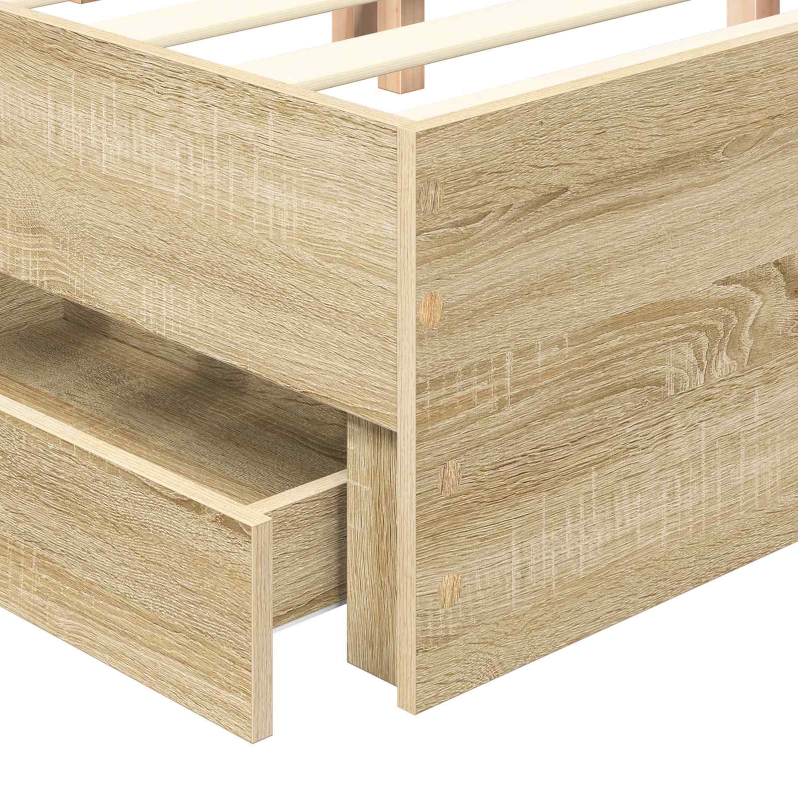 vidaXL Ramka łóżka Dąb Sonoma 200 x 200 cm Drewno inżynieryjne