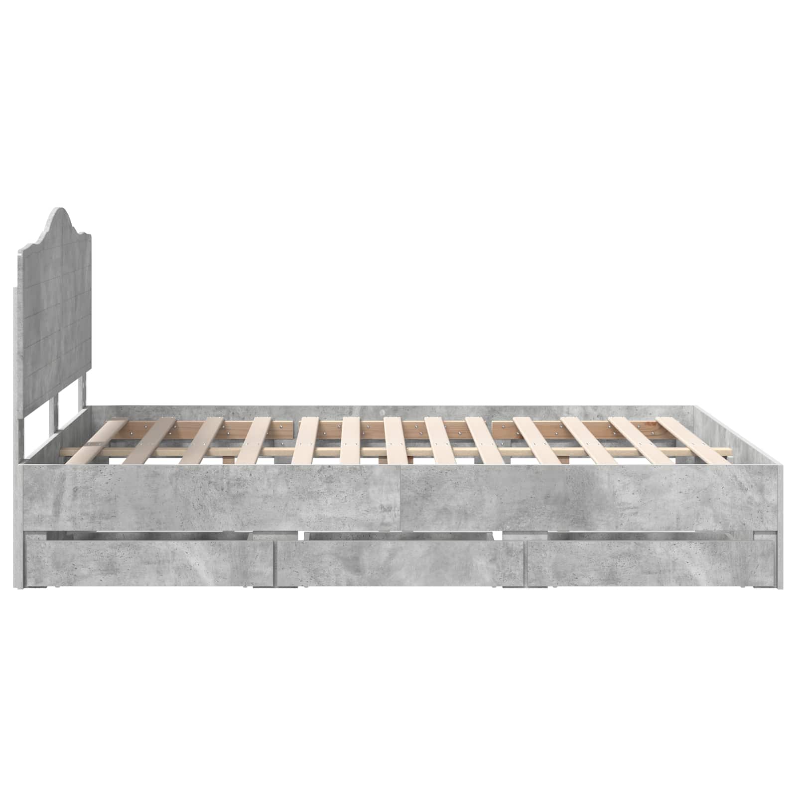 vidaXL Ramka łóżka Betonowy szary 160 x 200 cm Drewno inżynieryjne
