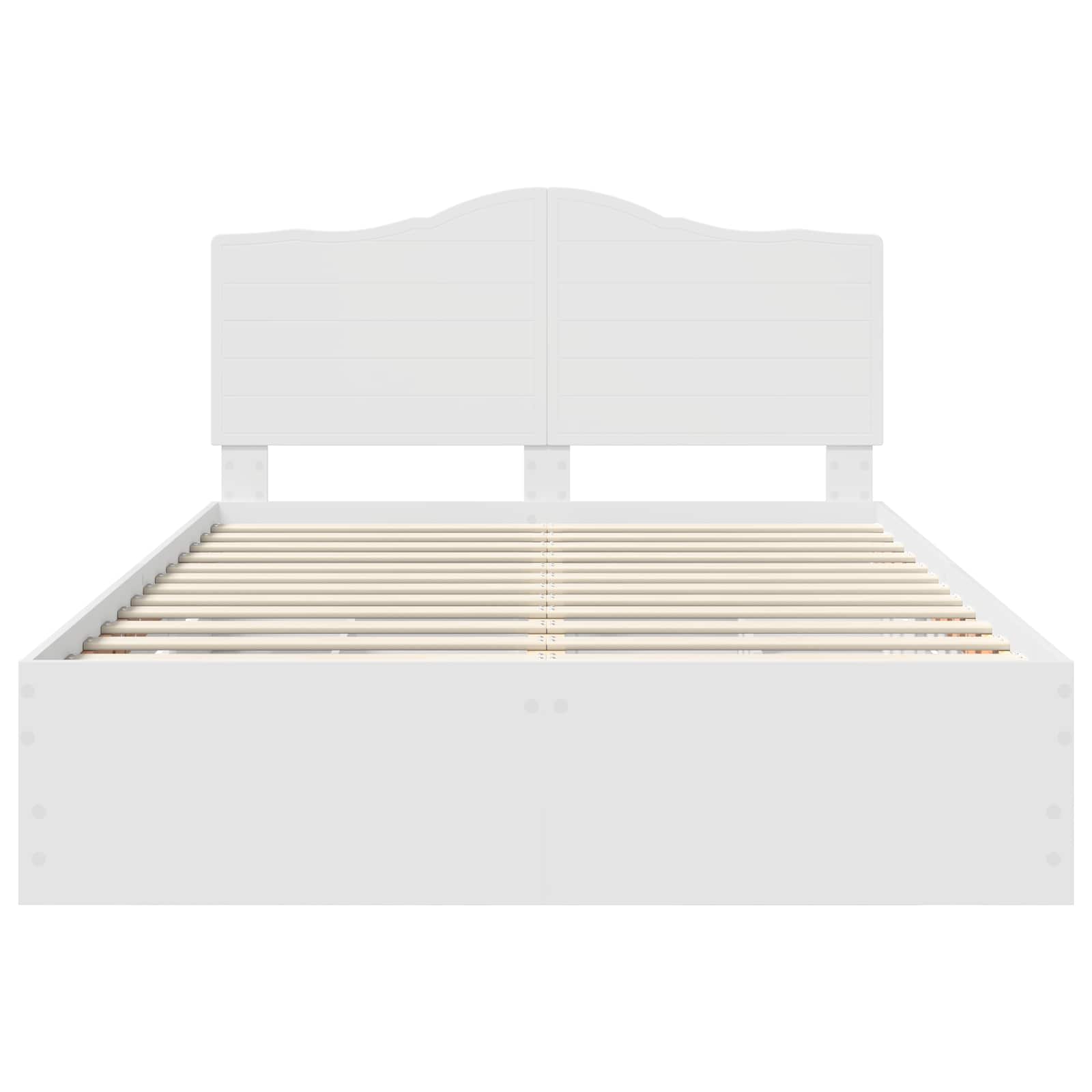 vidaXL Ramka łóżka z szufladą Biały 150 x 200 cm Drewno inżynieryjne