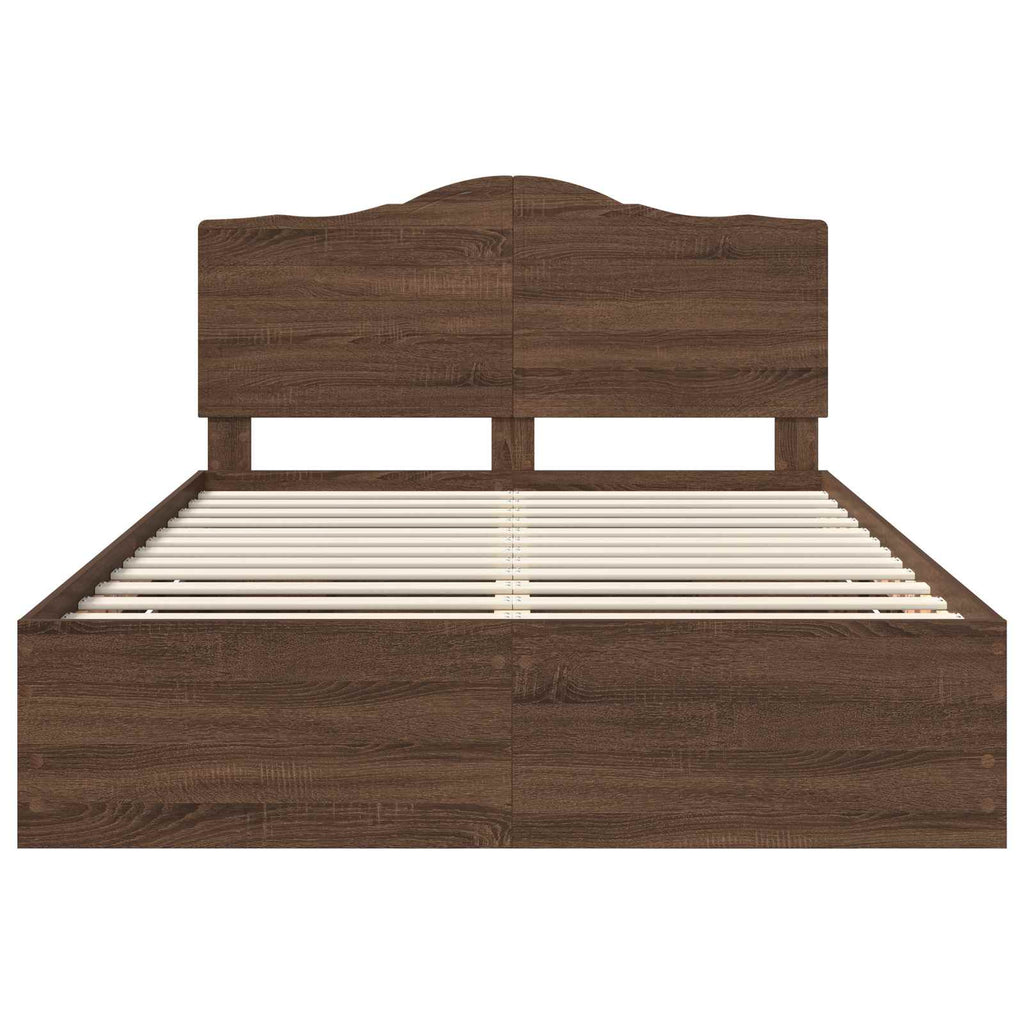 vidaXL Ramka łóżka Brązowy dąb 150 x 200 cm Drewno inżynieryjne