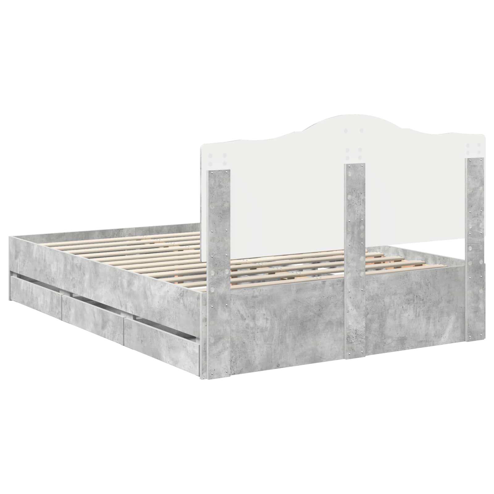 vidaXL Ramka łóżka Betonowy Szary 140 x 200 cm Drewno inżynieryjne