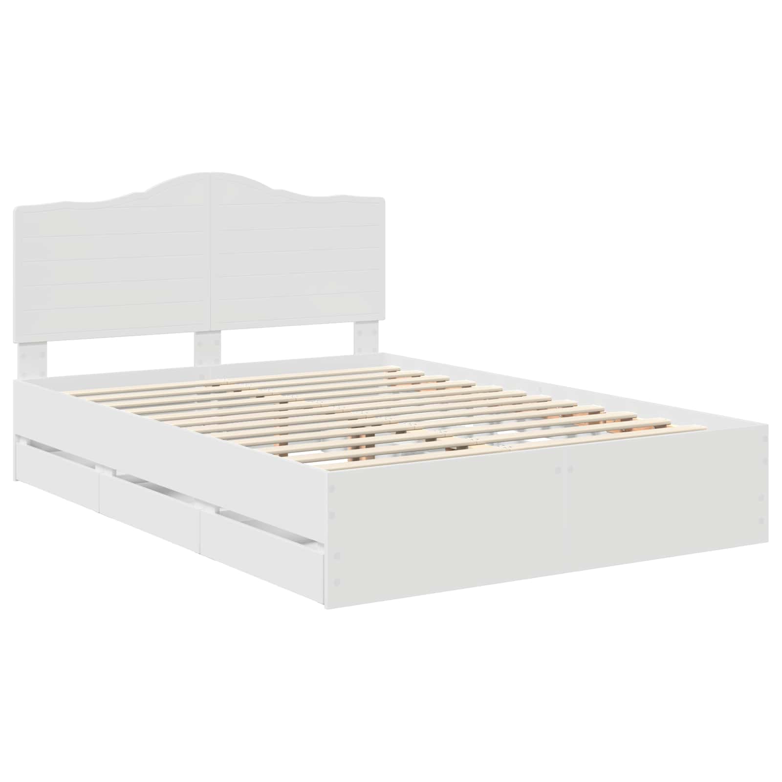 vidaXL Ramka łóżka z szufladą Biały 140 x 190 cm Drewno inżynieryjne