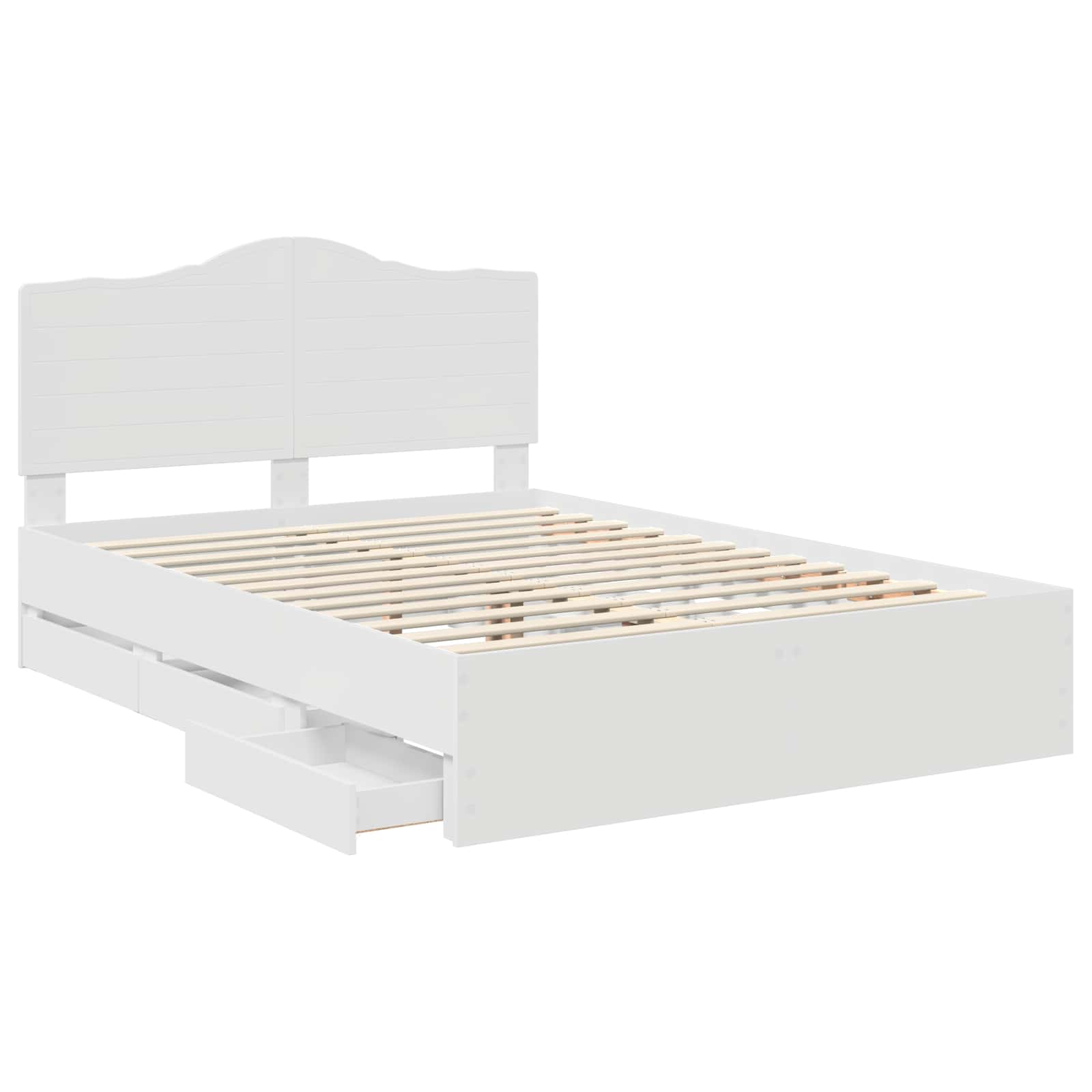 vidaXL Ramka łóżka z szufladą Biały 140 x 190 cm Drewno inżynieryjne