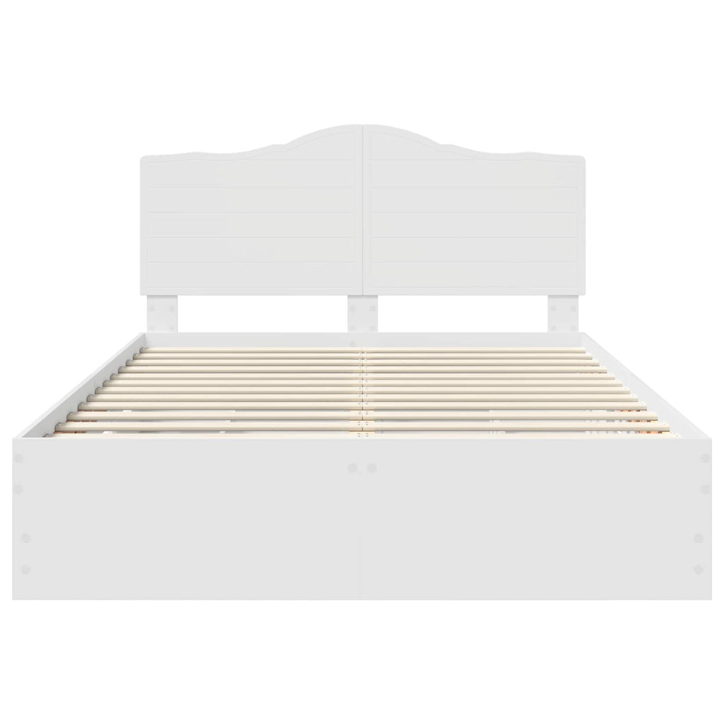 vidaXL Ramka łóżka z szufladą Biały 140 x 190 cm Drewno inżynieryjne