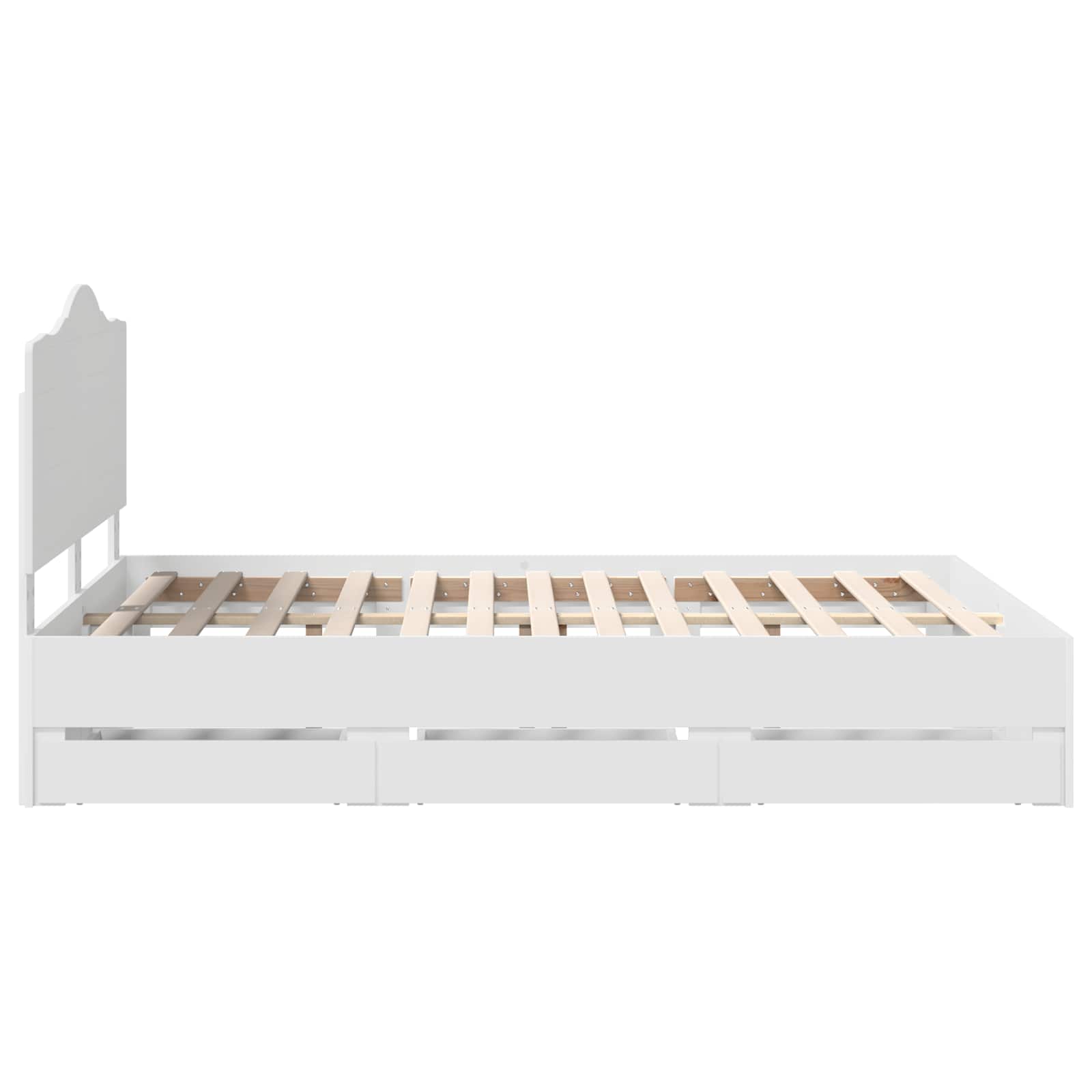 vidaXL Ramka łóżka z szufladą Biały 140 x 190 cm Drewno inżynieryjne