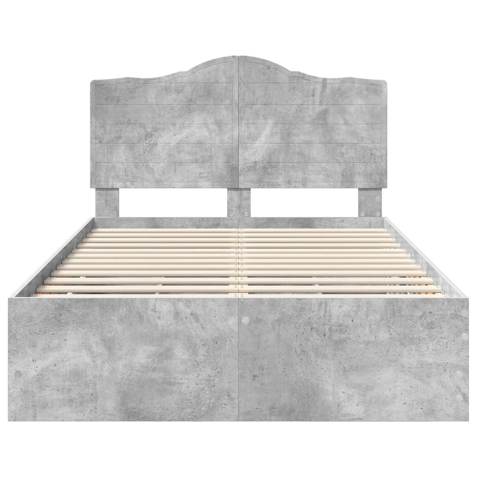 vidaXL Ramka łóżka Betonowy Szary 135 x 190 cm Drewno inżynieryjne