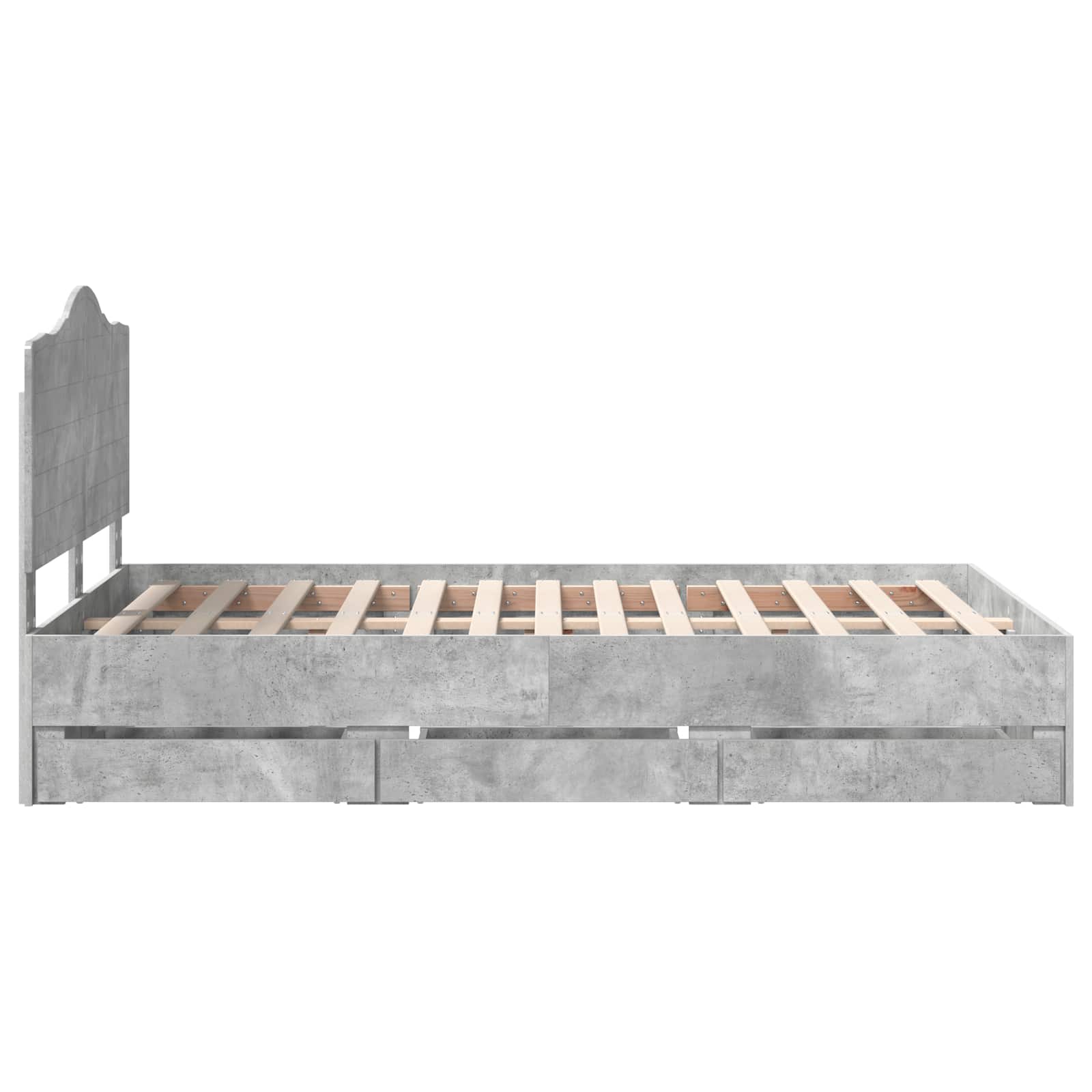 vidaXL Ramka łóżka Betonowy Szary 135 x 190 cm Drewno inżynieryjne