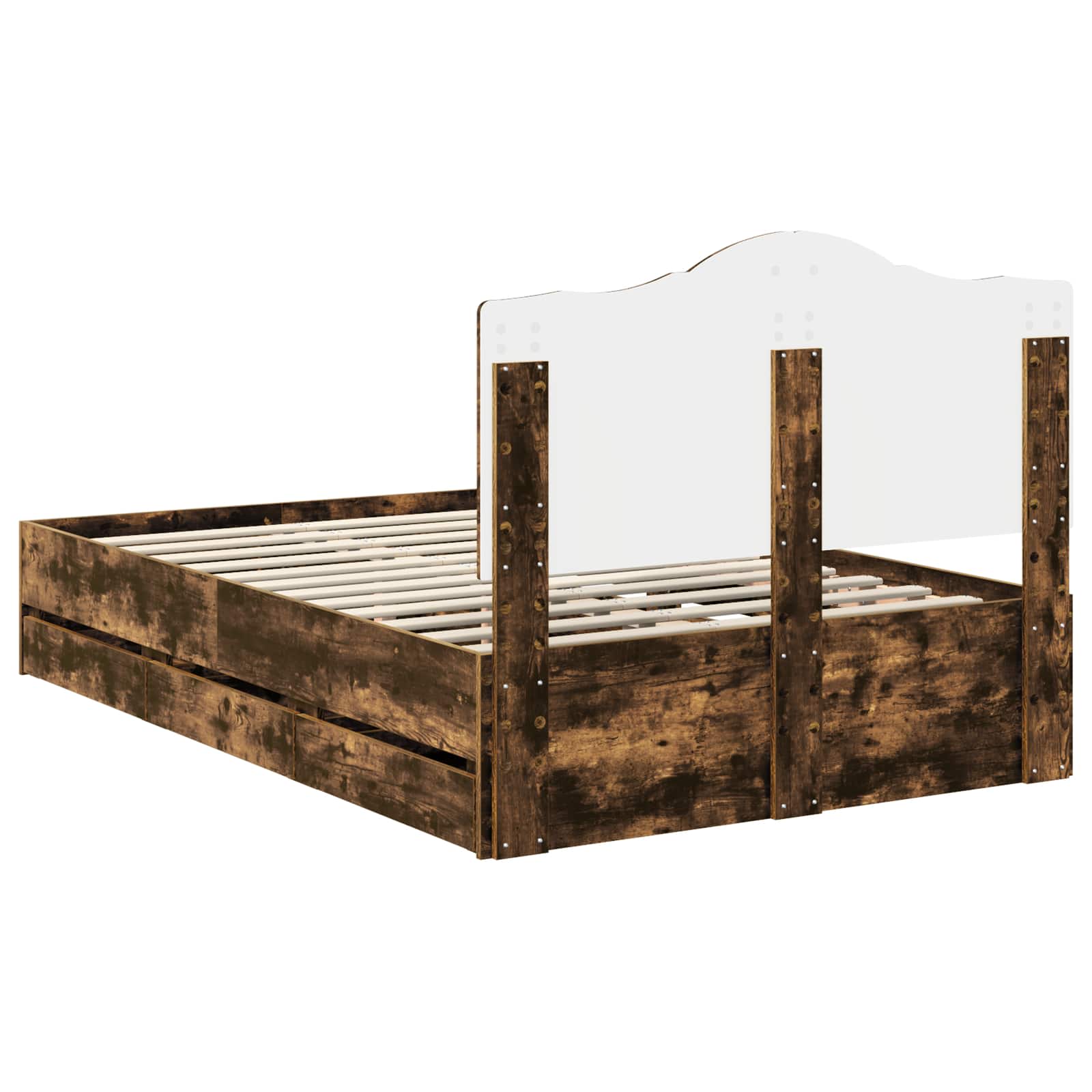 vidaXL Ramka łóżka Dąb Wędzony 135 x 190 cm Drewno inżynieryjne
