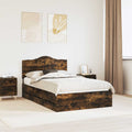 vidaXL Ramka łóżka Dąb Wędzony 120 x 190 cm Drewno inżynieryjne